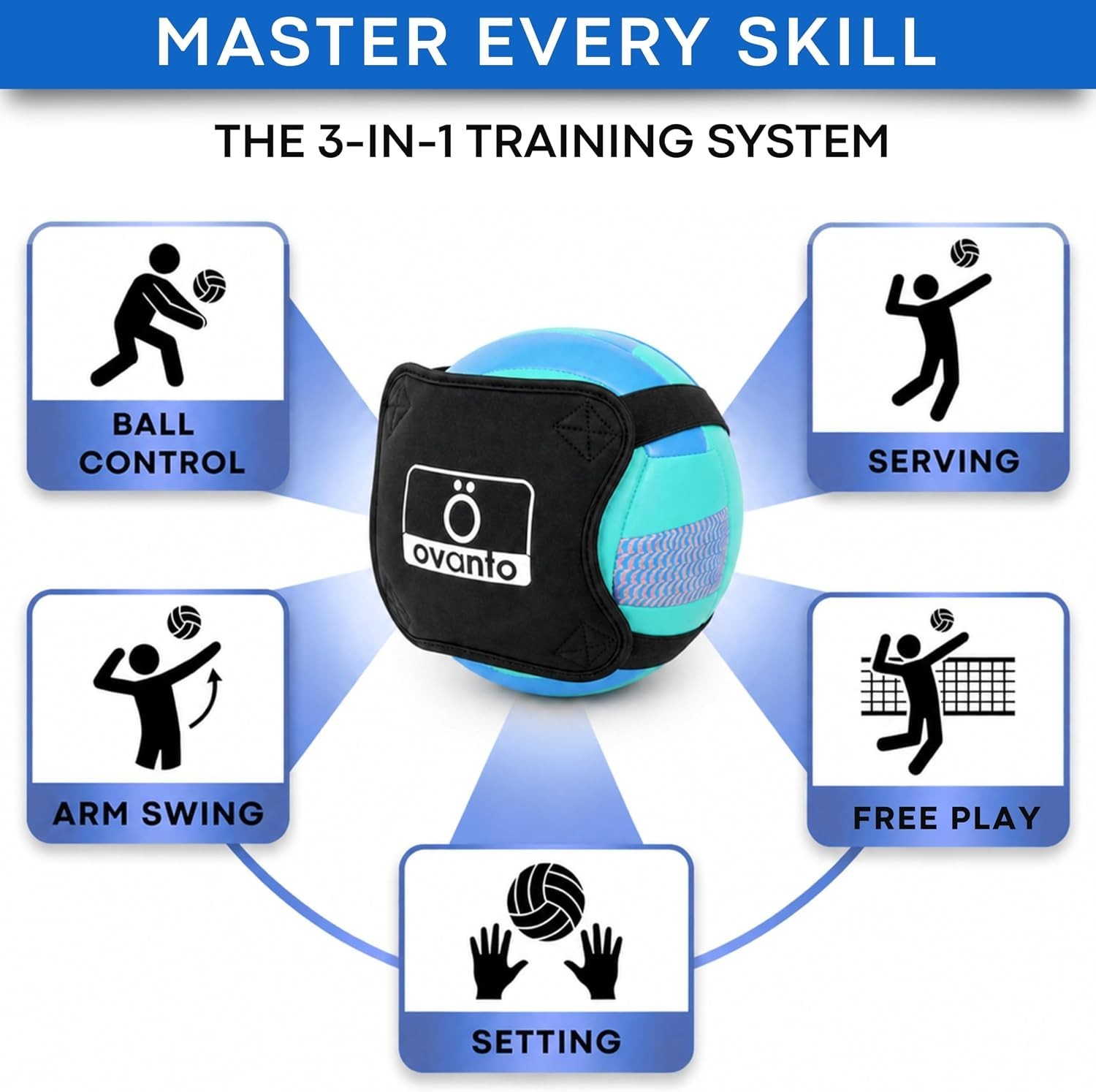 Volleyball Training Equipment Aid – Adjustable Practice Volleyball Kit