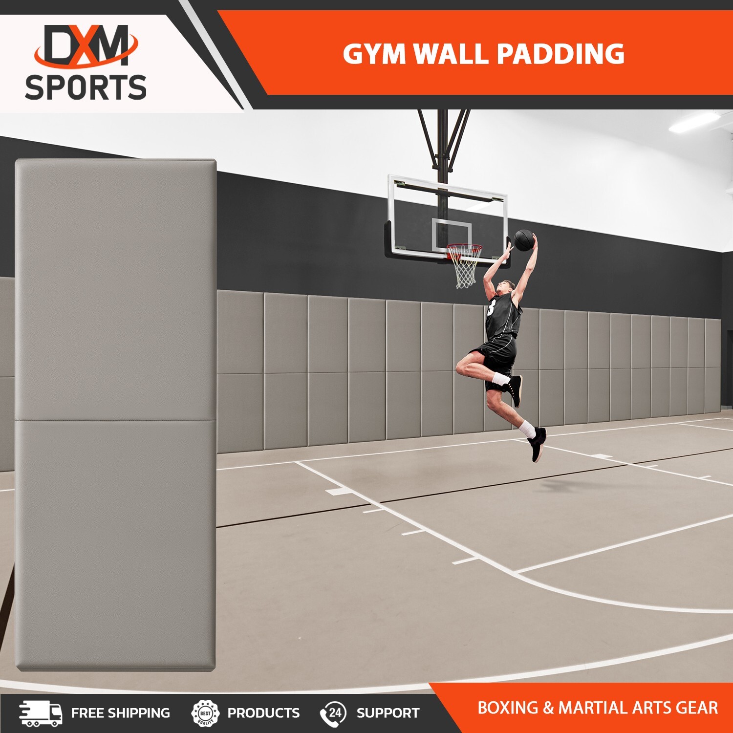 DXM SPORTS 4″ Gym Wall Pads Safety Wall Padding for Basketball, Home Gyms,Garage