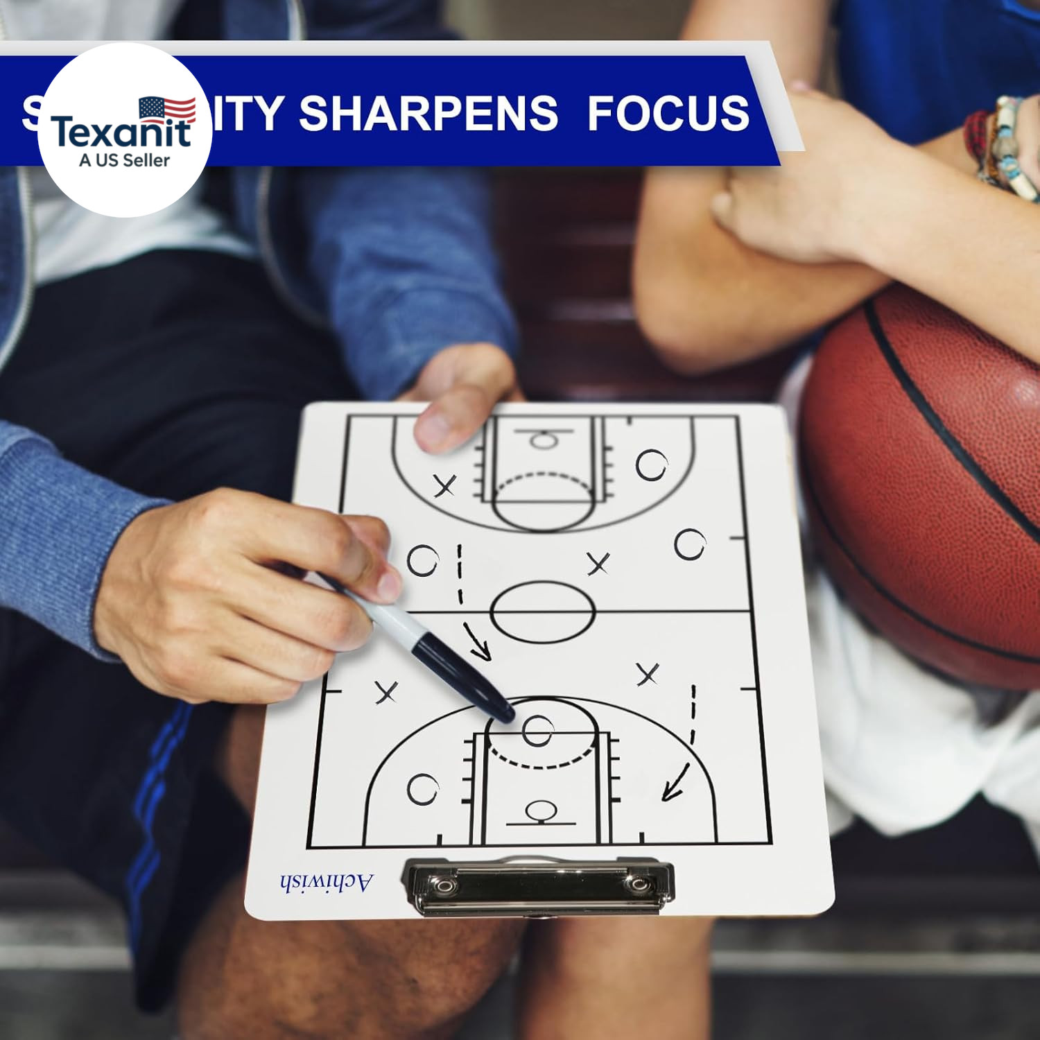 Basketball Clipboard for Coaches, Premium Durable Dry Erase Basket Ball White Bo