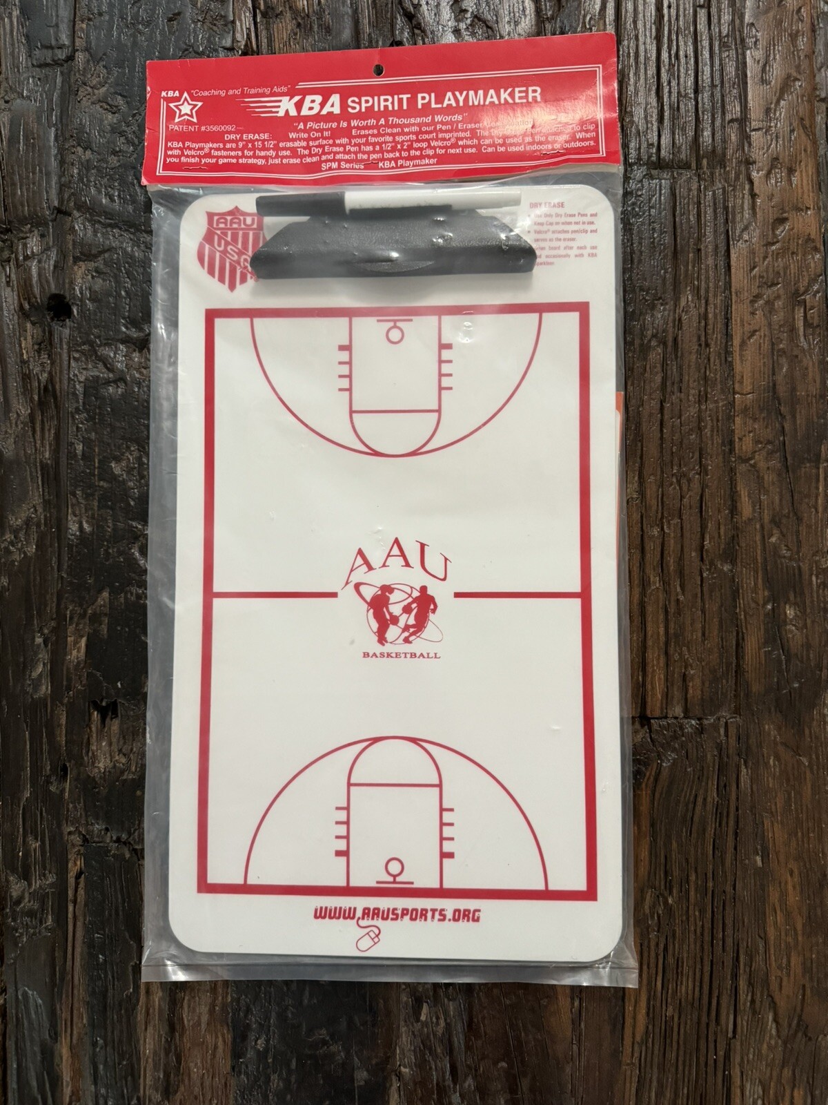 AAU LOGO KBA Spirit Playmaker Basketball Coaching Clip Board Dry Erase Marker