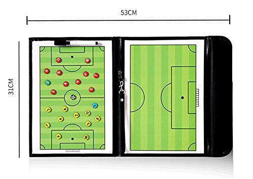 Magnetic Soccer Coach Board Double-Sided Dry Erase Clipboard w/ Marker & Magnets