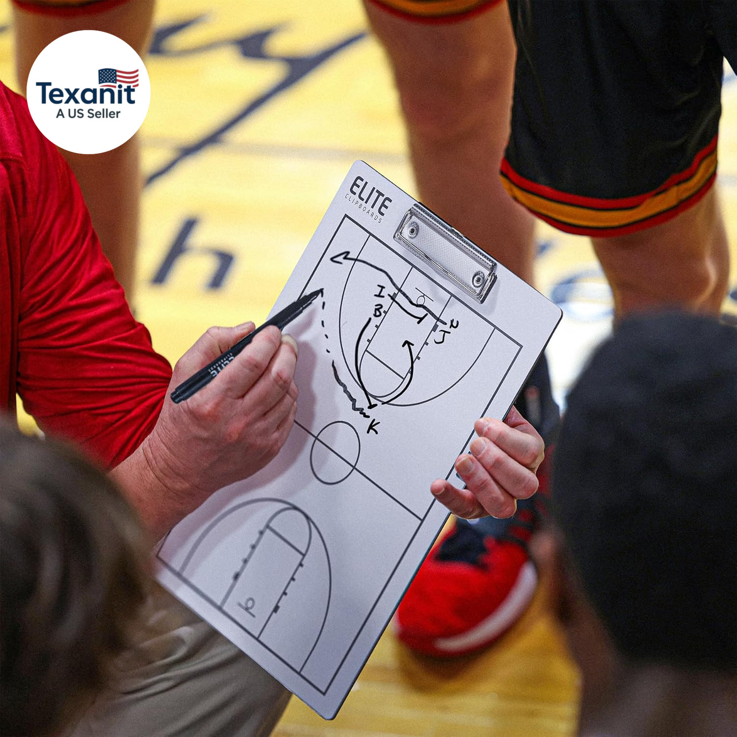Basketball White Dry Erase Coaches Clipboard | Double-Side Basketball Coaching W