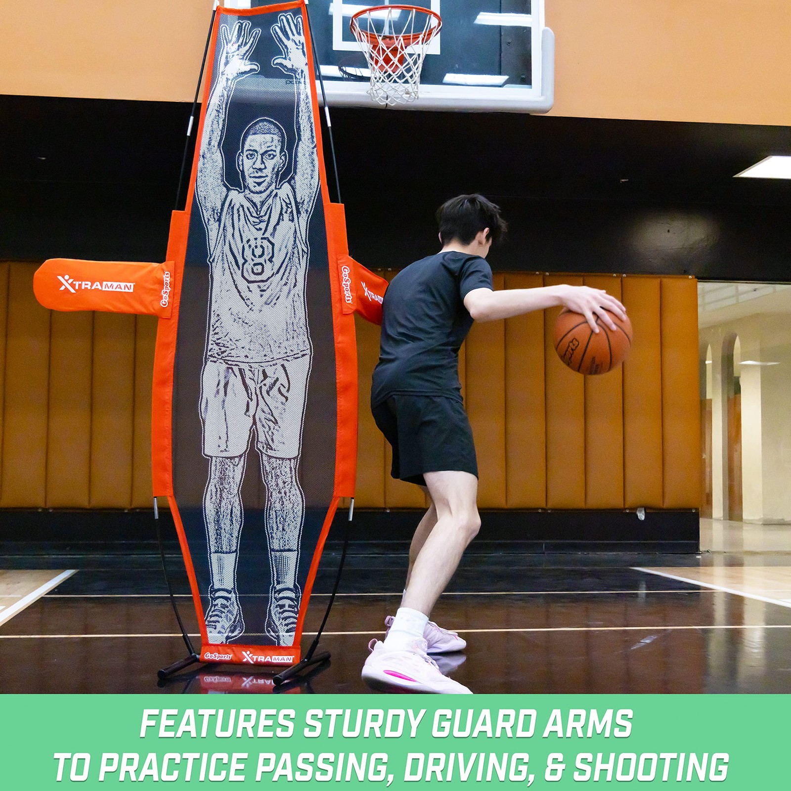 GoSports Basketball Xtraman Dummy Defender Training Mannequin – Huge 7′ Size for