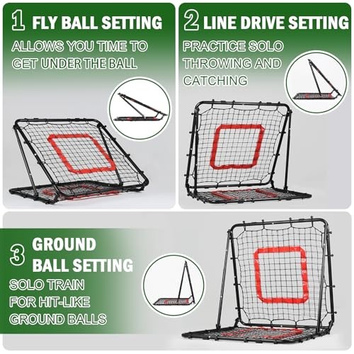 Multi-Sport Rebounder Net for Baseball, Softball & Volleyball – Adjustable Angle