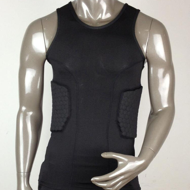Man Anti-collision basketball Jersey Quick Dry Training Compression Padded Vest