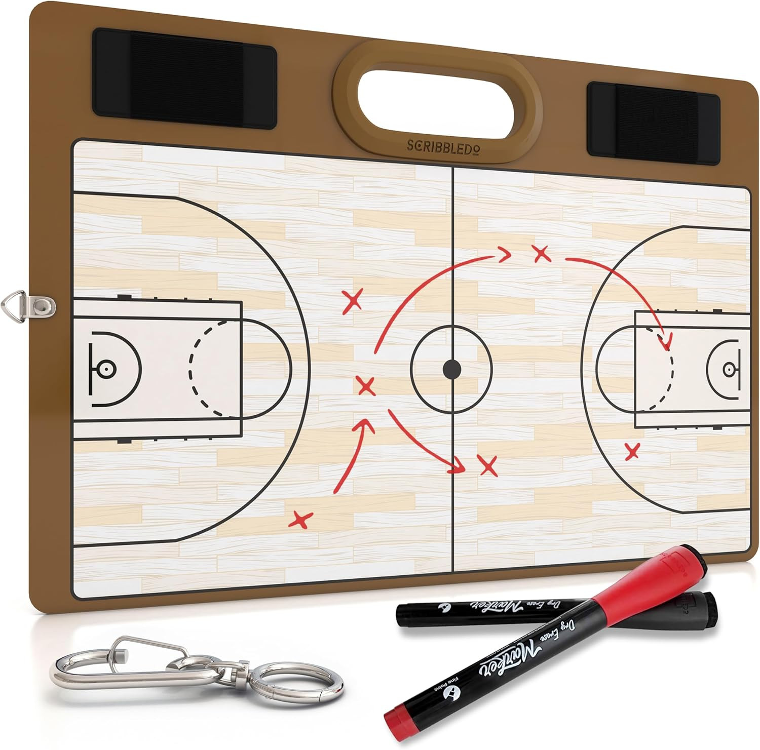 Basketball Dry Erase Board for Coaches 15X10.5 Double Sided Basketball