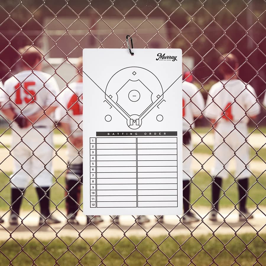 Dry Erase Coaches Clipboard | Double-Sided Dry Erase White 15″ x 9″ Baseball