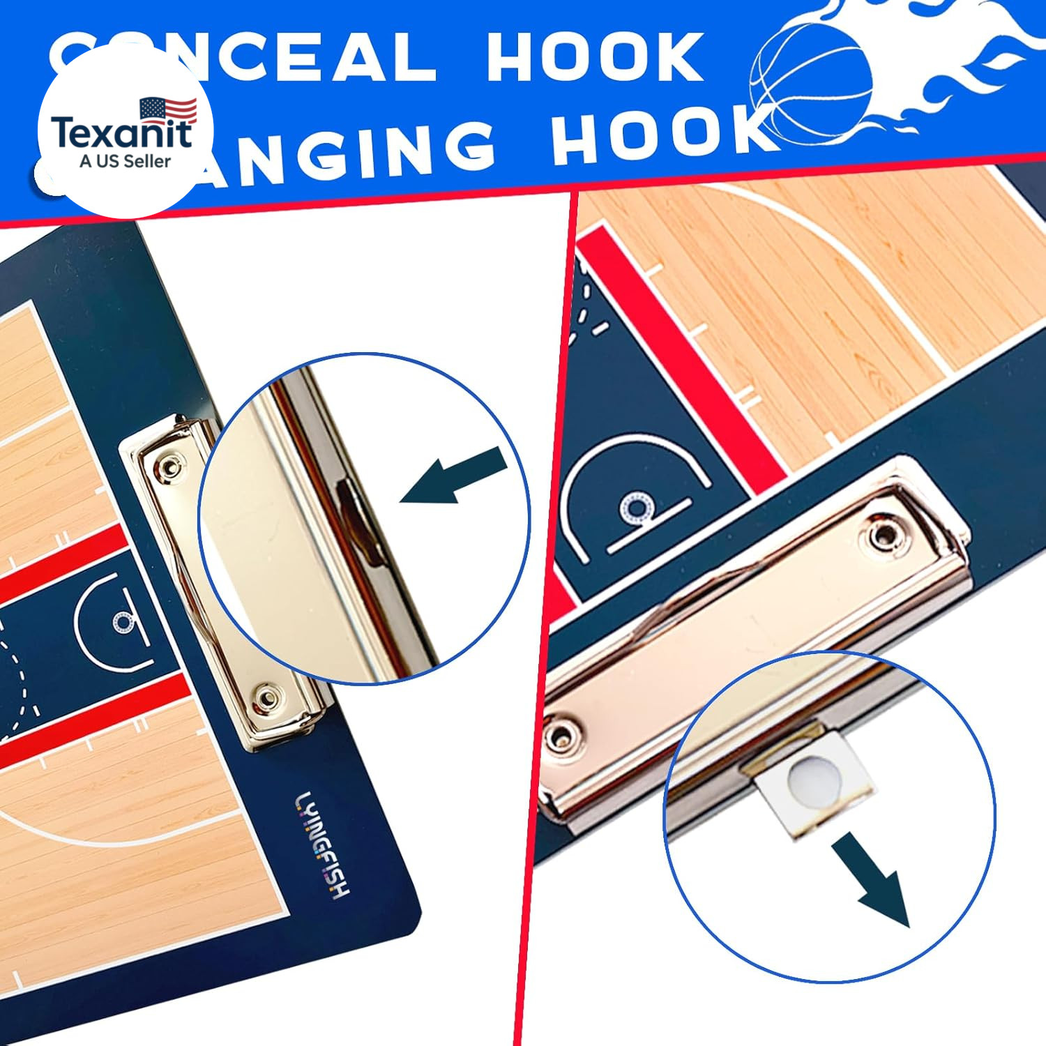 Basketball Dry Erase Coaches Clipboard，Waterproof Basketball Clipboard for Coach