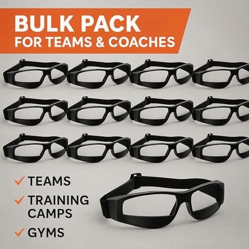 12 Pack Basketball Dribbling Goggles – Adjustable Training Glasses for Safety &