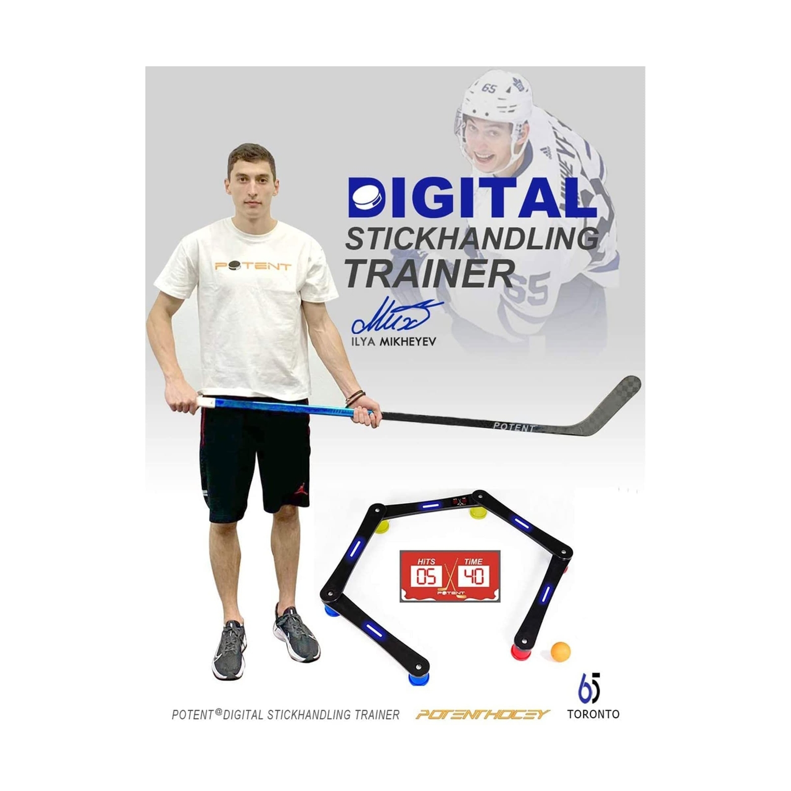 Potent Hockey Training Equipment – Digital Stickhandling Trainer – Portable S…