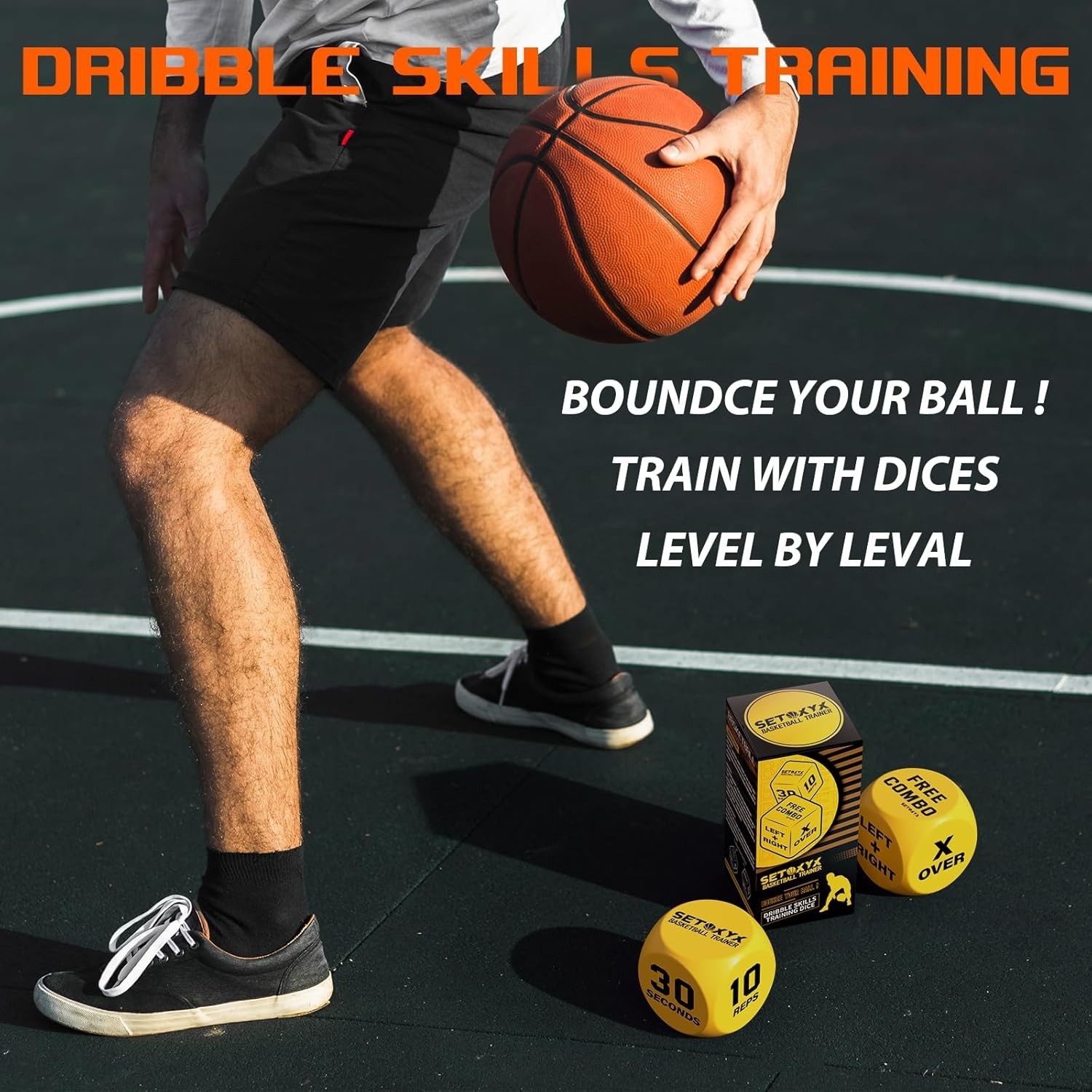 Basketball Dribble Skills Dice Set – Fun Training for Beginners & Party Favors