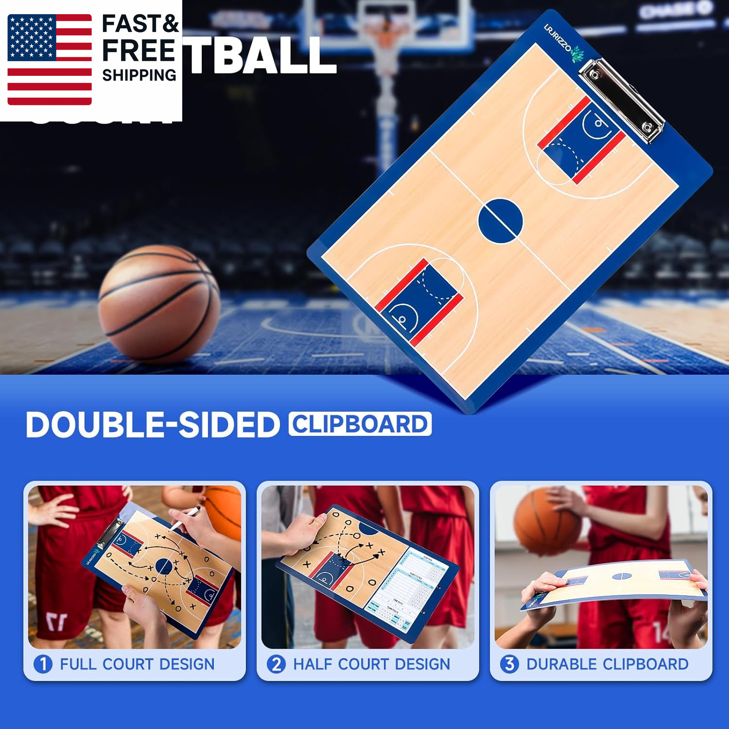 Basketball Dry Erase Coaches Clipboard, Basketball Clipboard for Coaches Double