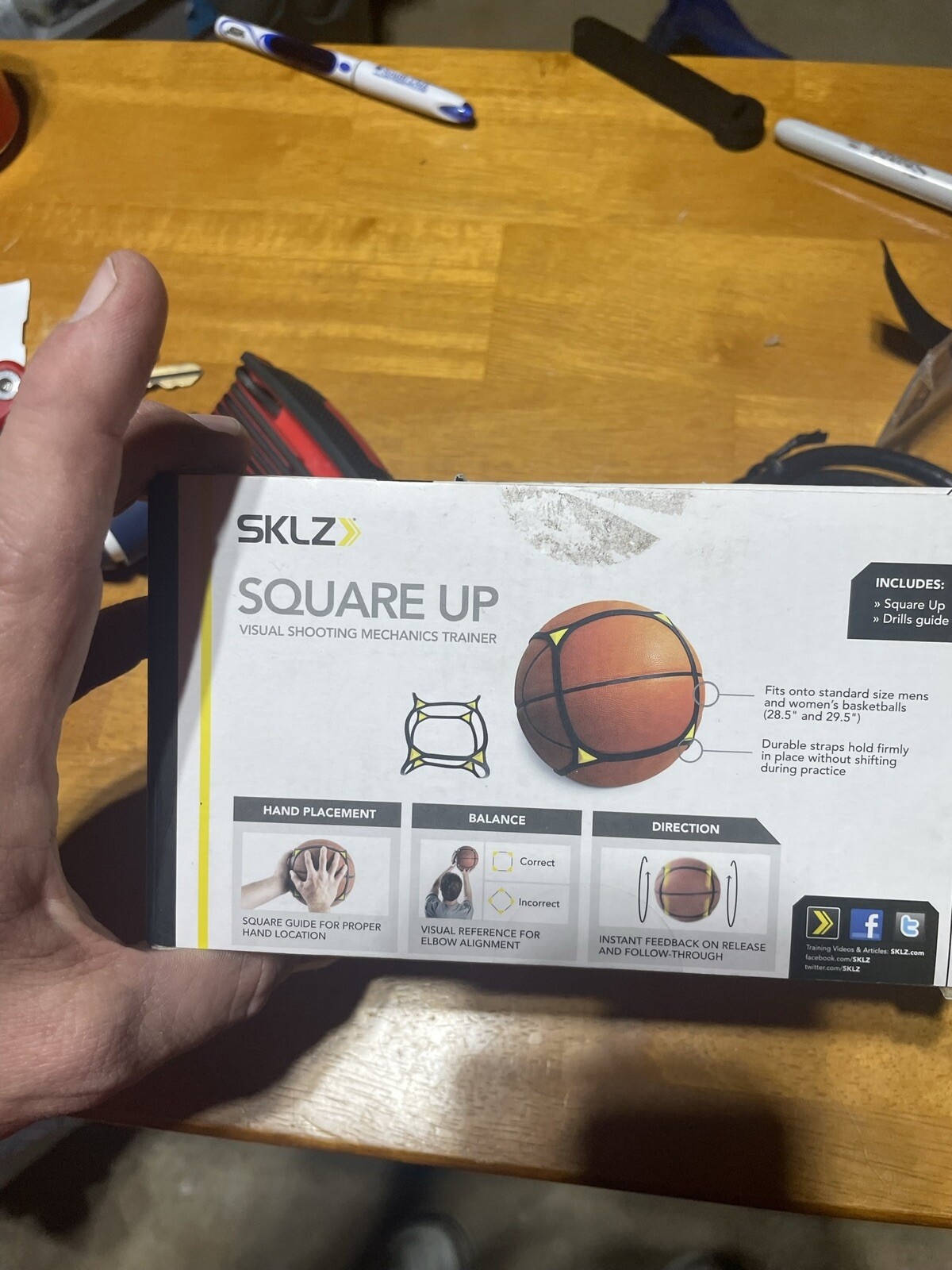 Basketball Visual Shooting Mechanics Trainer Hoops NBA NCAA SKLZ Square Up NEW
