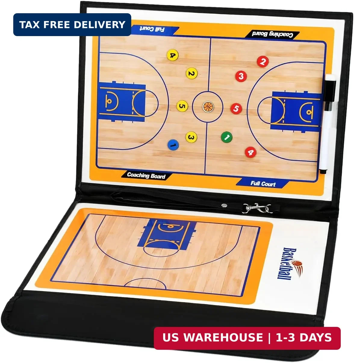 Magnetic Basketball Coaching Board Coaches Clipboard Tactical Board Kit with Dry