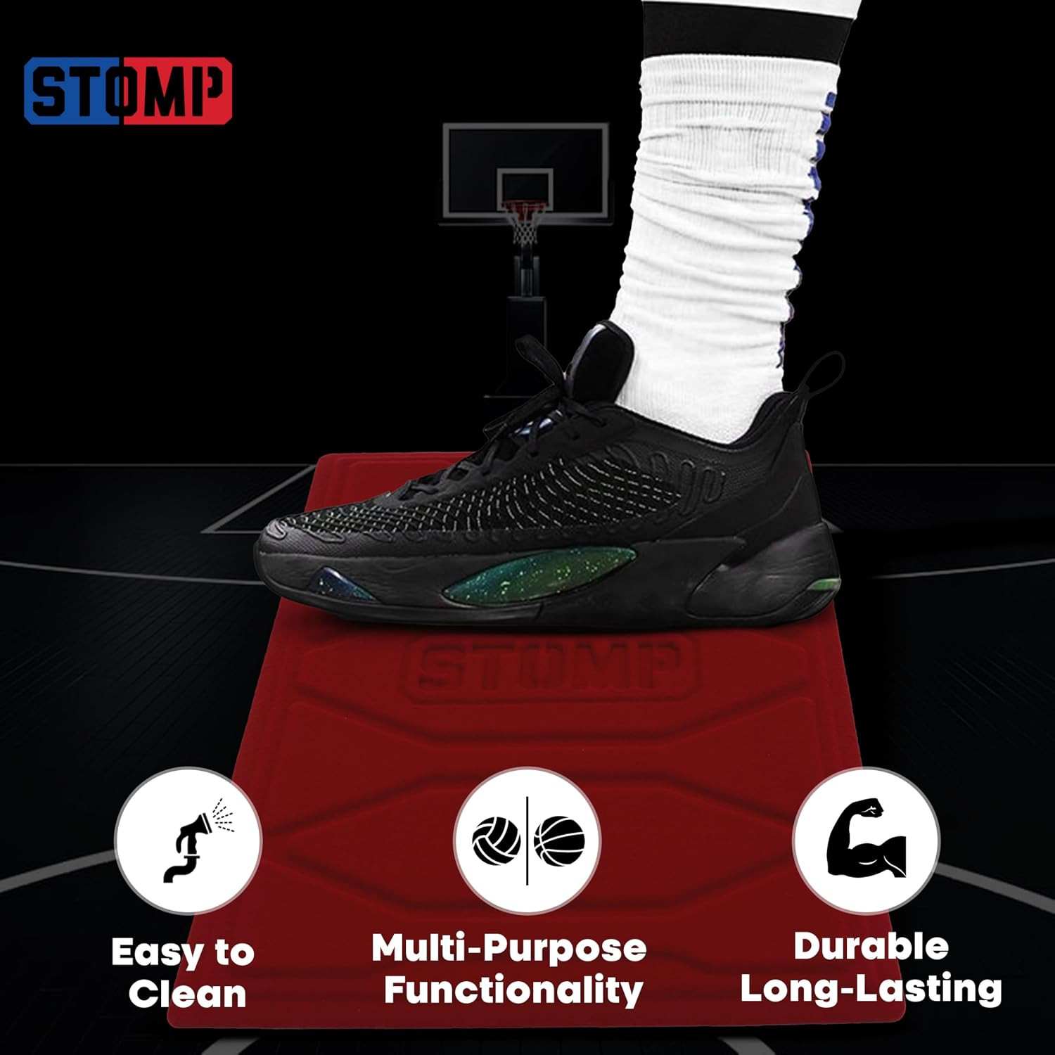 Athletics Mini Reusable Traction Mats for Basketball & Volleyball Shoes – 2-Pack