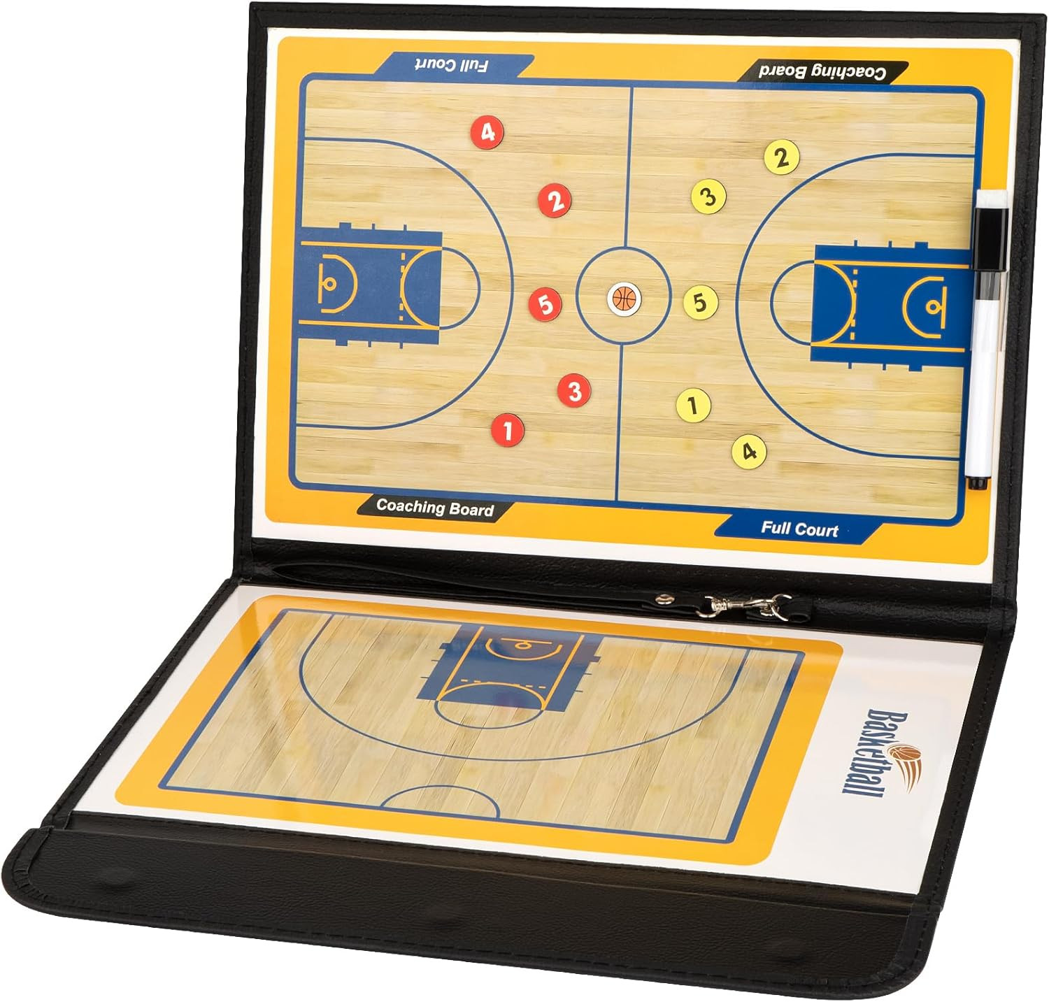 Foldable Basketball Coaching Board, Magnetic Tactics Clipboard with Dry Erase Ma