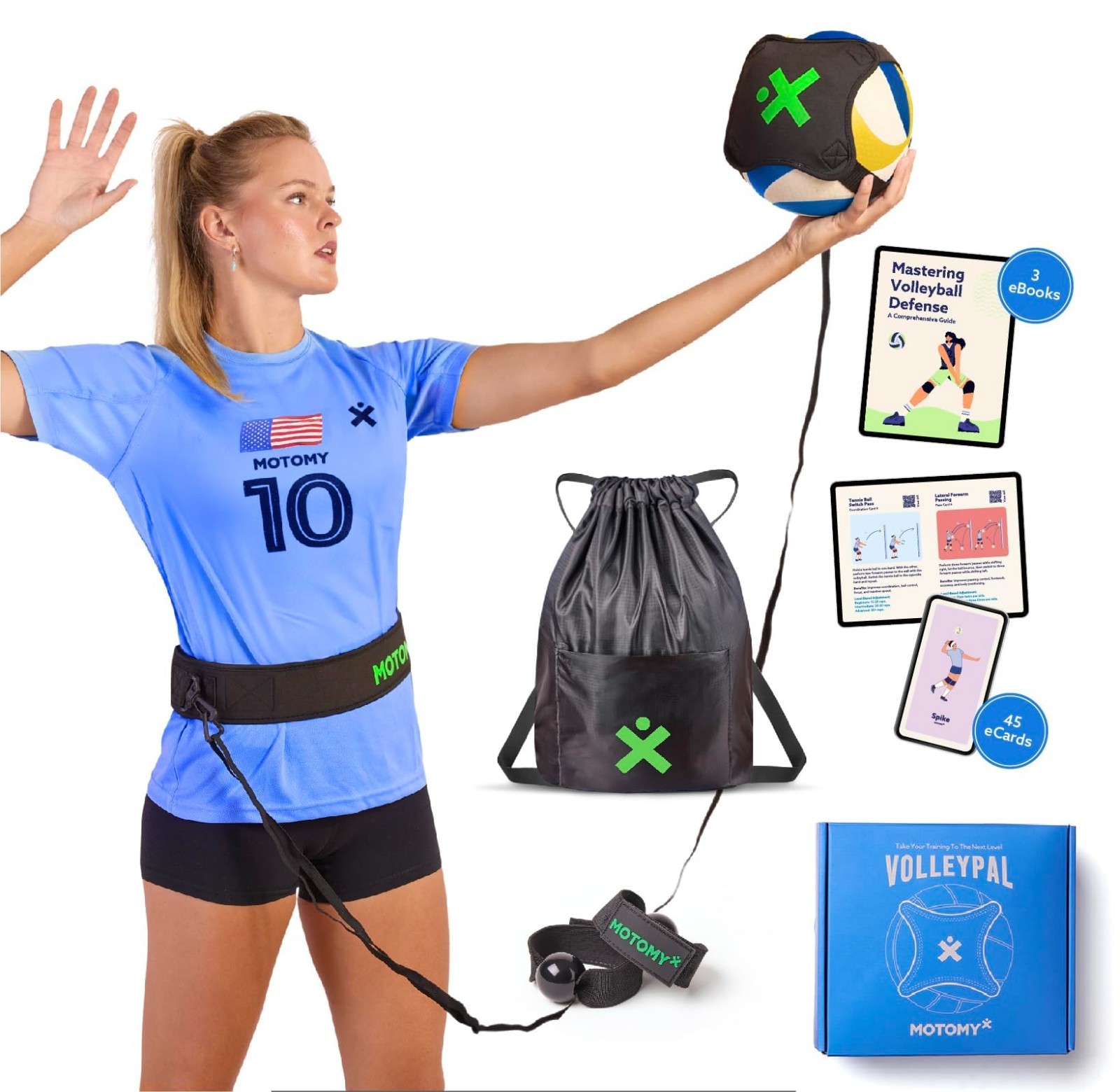 Volleyball Training Aid – Solo Rebounder Trainer for Serve, Spike, Set & Pass –