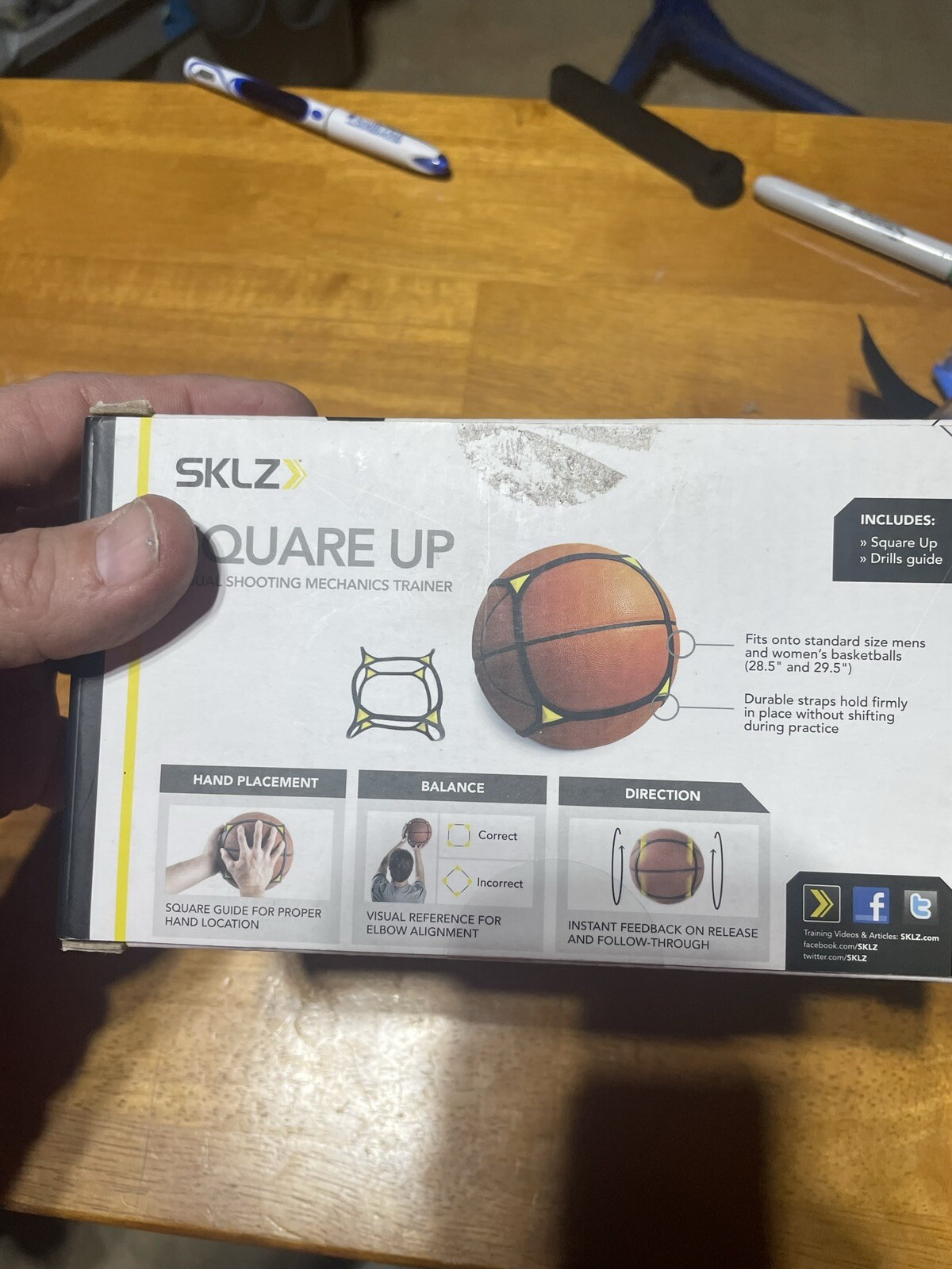 Basketball Visual Shooting Mechanics Trainer Hoops NBA NCAA SKLZ Square Up NEW