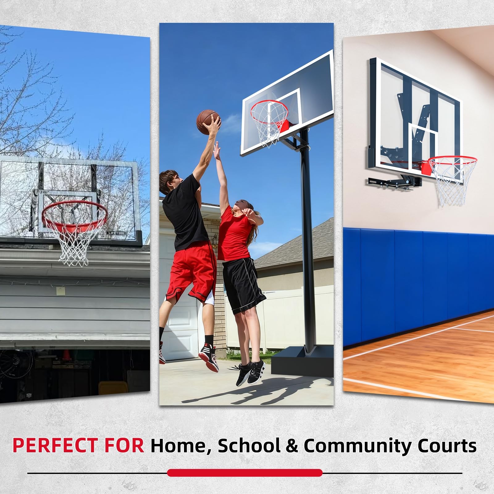 Buzzlett 9594 Basketball Backboard Mounting Kit – Compatible with Black
