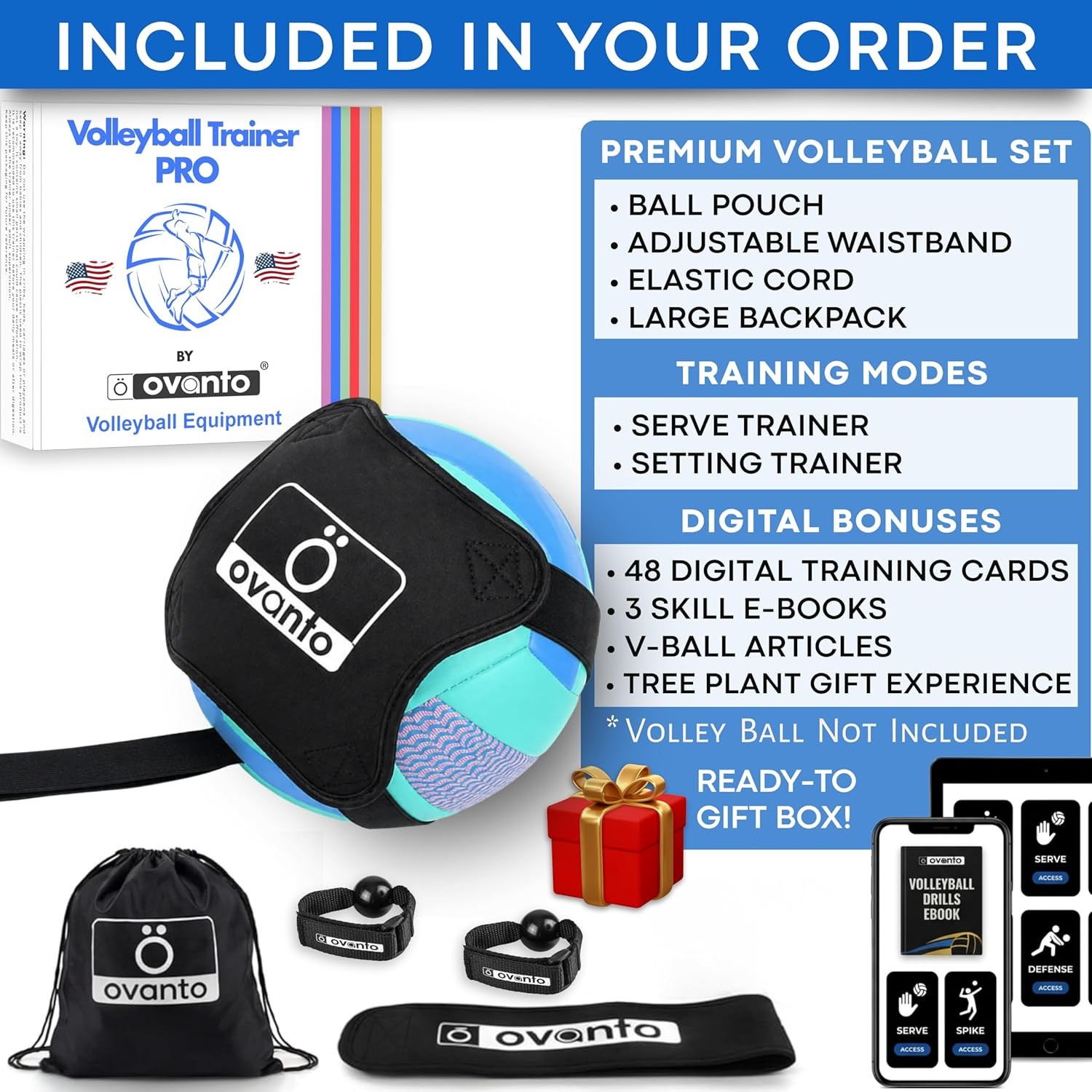 Volleyball Training Equipment Aid – Adjustable Practice Volleyball Kit