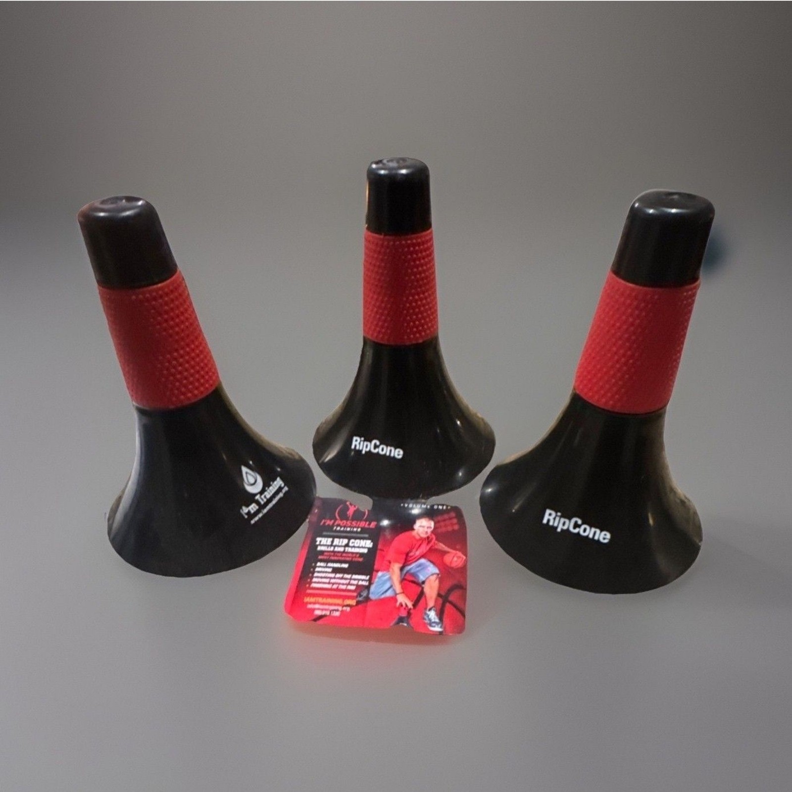 I’m Possible Training RipCone Basketball Floor Marker Set, 2 Items, Black Red