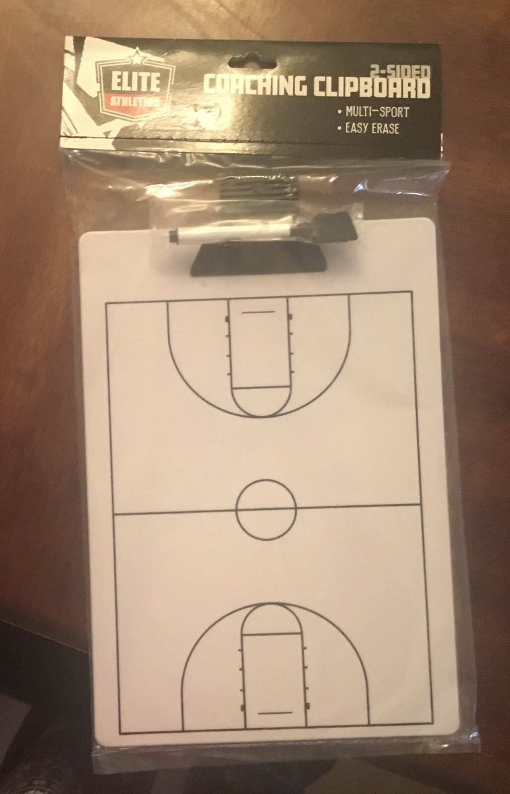 Coaching Clipboard Dry Erase Court w/ marker. Double sided. Multi-sport.