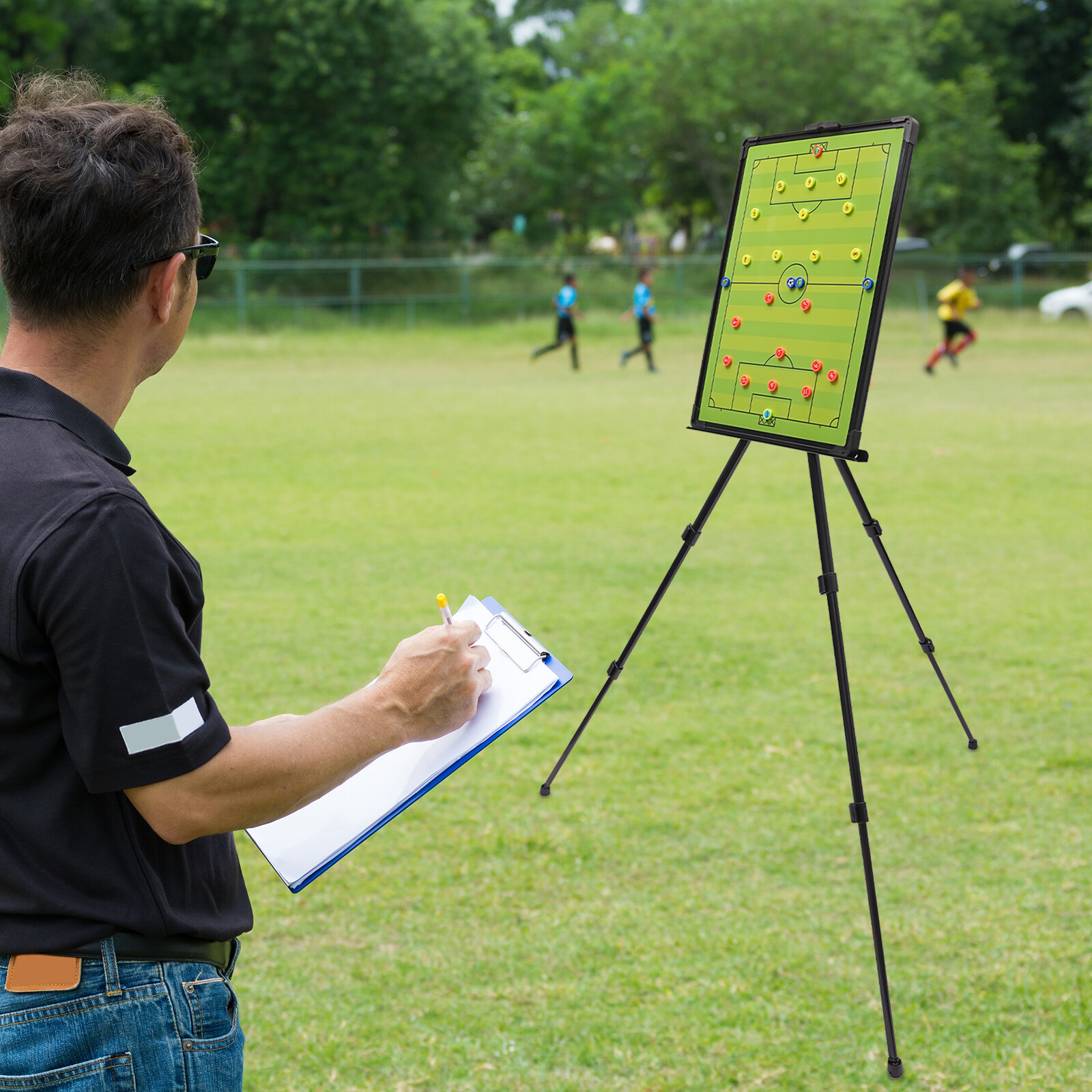 Portable Magnetic Tactical Display Board for Soccer Coaching with Stand