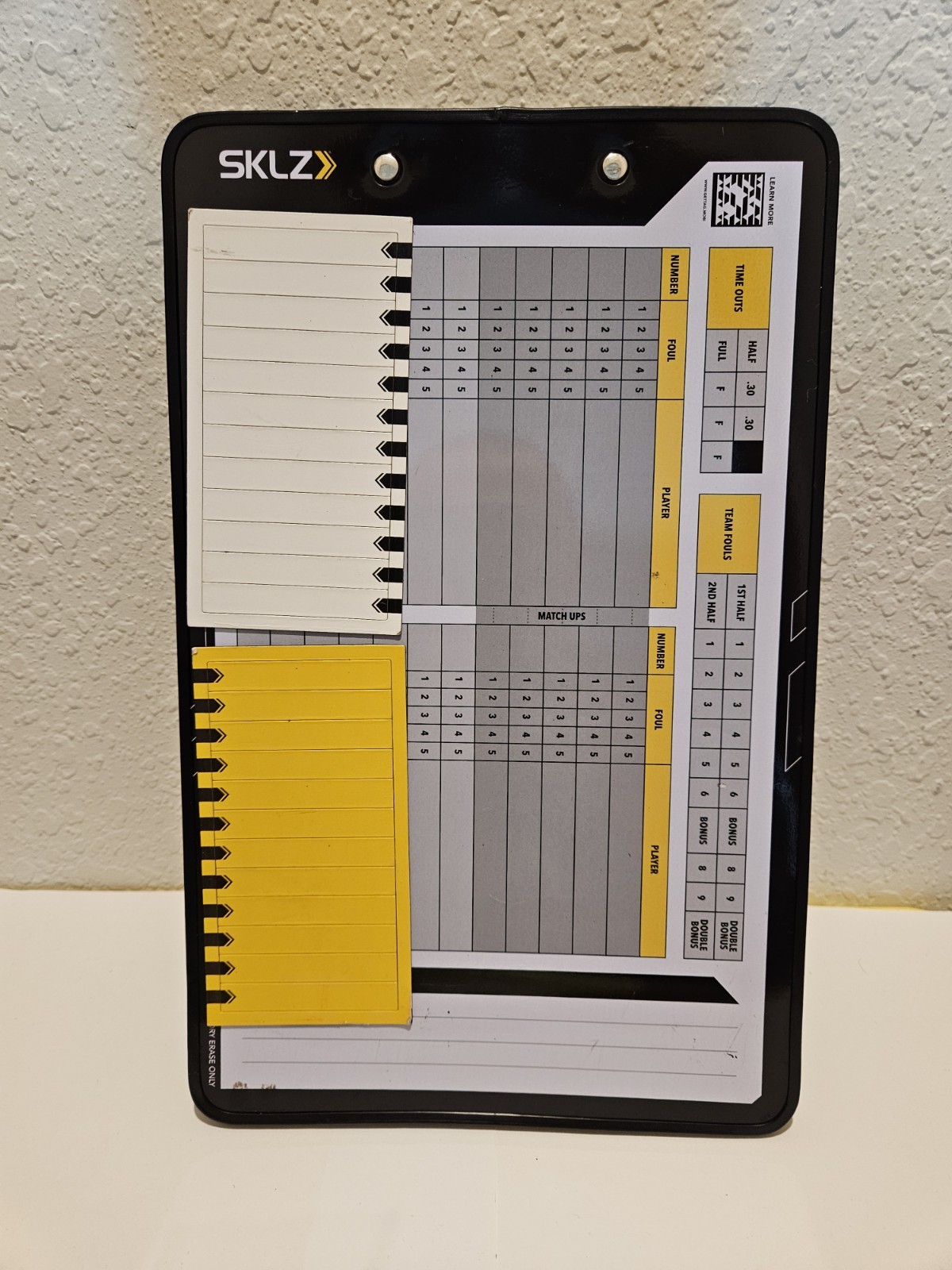 SKLZ Basketball Magna Coach Board – Black/Yellow Magnetic Coaching Board