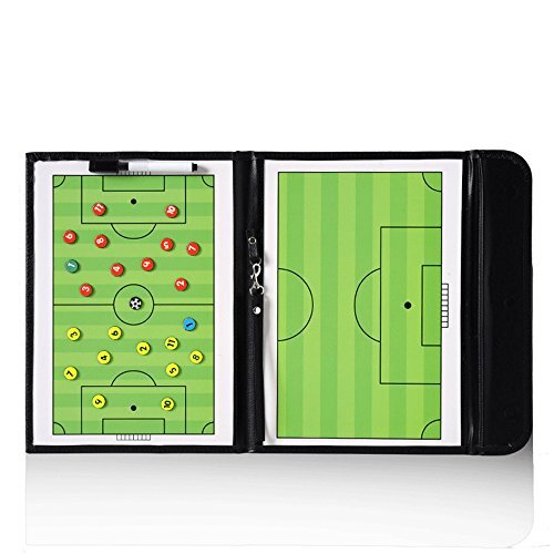 Magnetic Soccer Coach Board Double-Sided Dry Erase Clipboard w/ Marker & Magnets