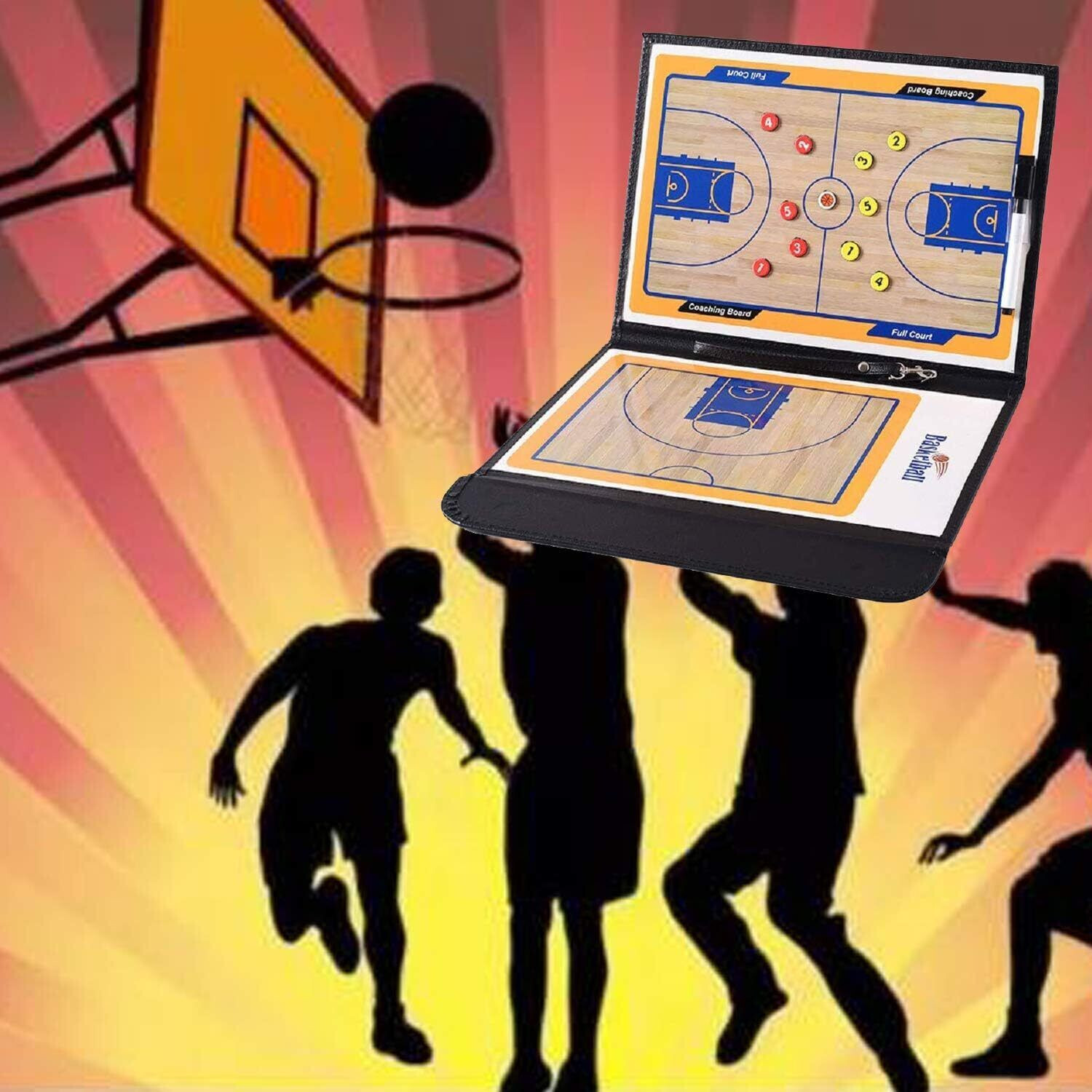 Hot major Basketball Coaching Board Coaches Clipboard Tactical Magnetic BoardKit