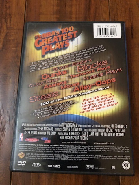The NBA 100 Greatest Plays Basketball DVD