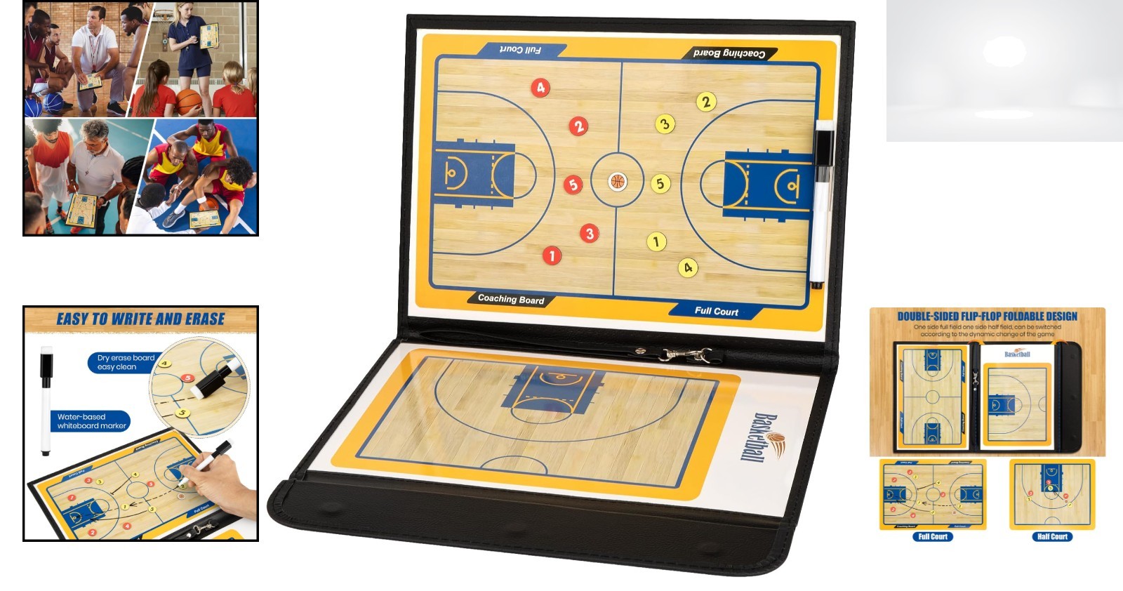 Basketball Magnetic Coaching Board Double Sided Dry Erase Clipboard for Coaches