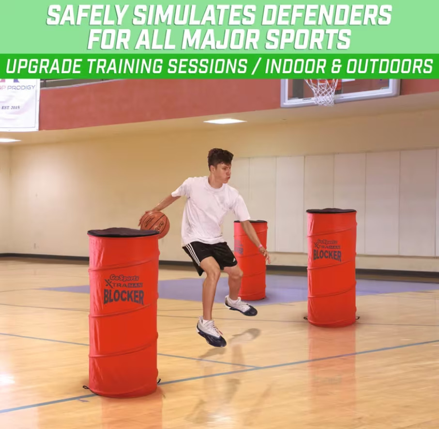 GoSports XTRAMAN Blocker Pop-Up Defenders 3 Pack – Safely Simulate Defenders