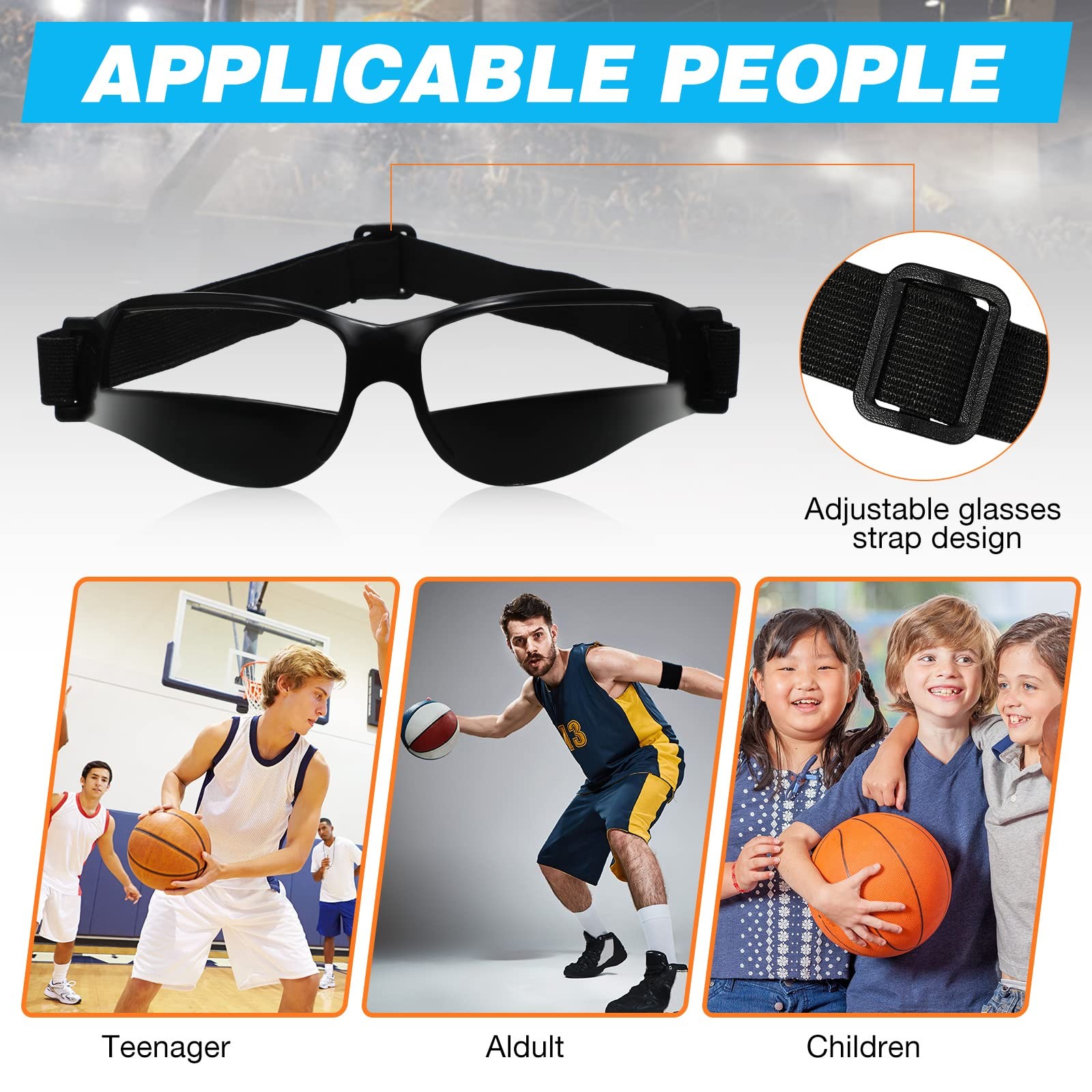 Weewooday 8 Pack Basketball Dribbling Goggles Adjustable Sport Training Glass…