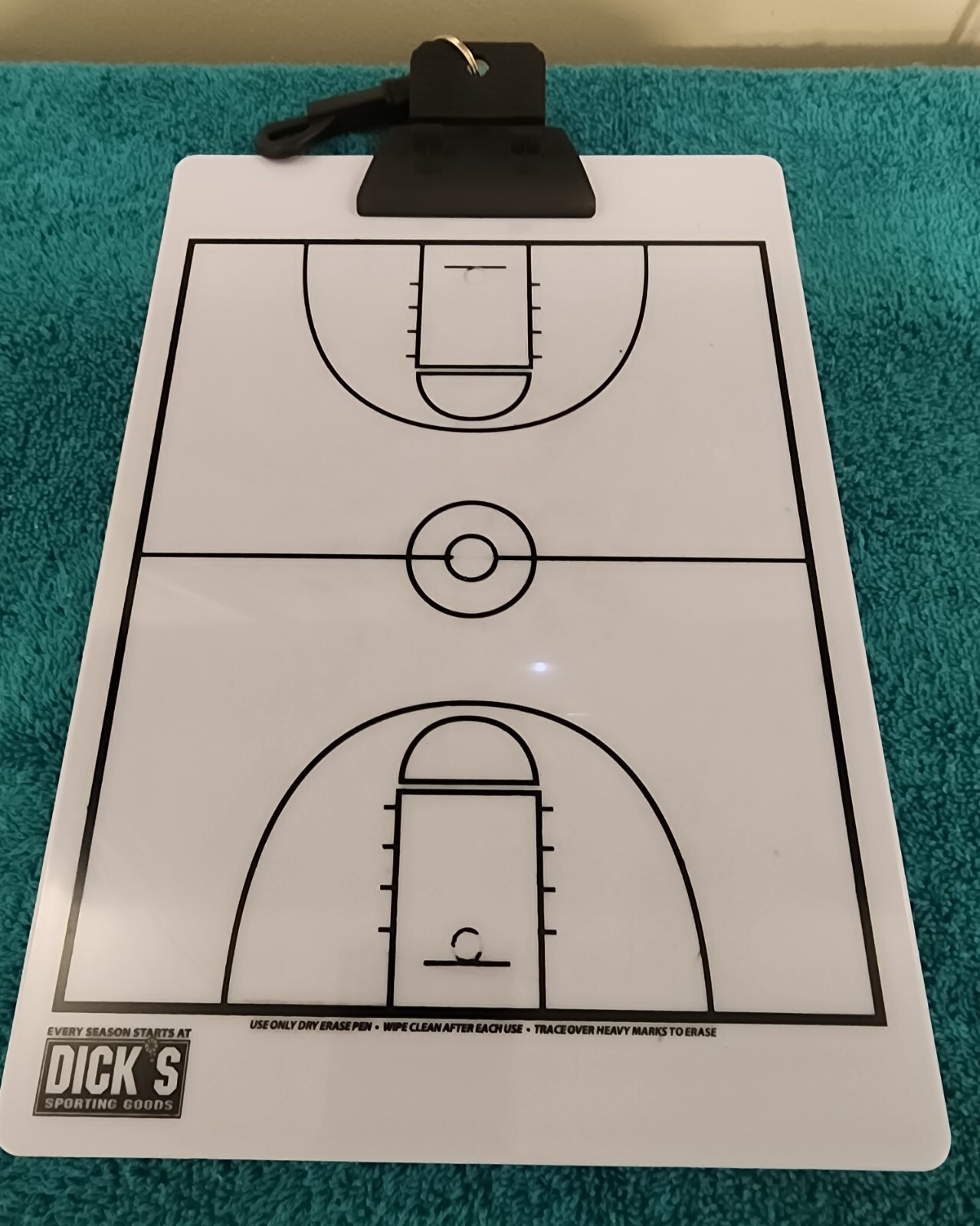 Basketball Coach Clipboard Dry Erase White Board with Full Court Diagram