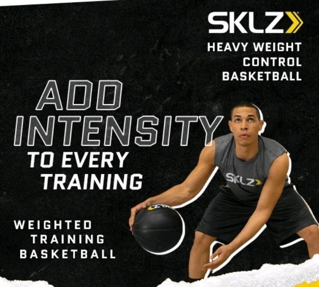 SKLZ Weighted Training Basketball, 29.5″ – 3-lb Heavy Training Ball – Black