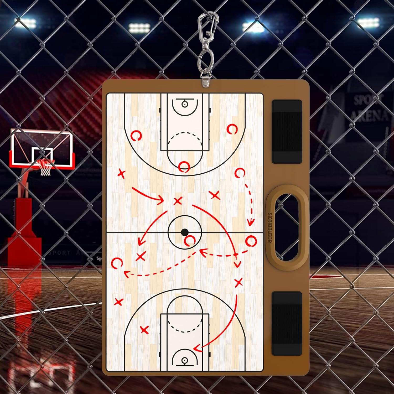 Basketball Dry Erase Board for Coaches 15X10.5 Double Sided Basketball Whiteboar