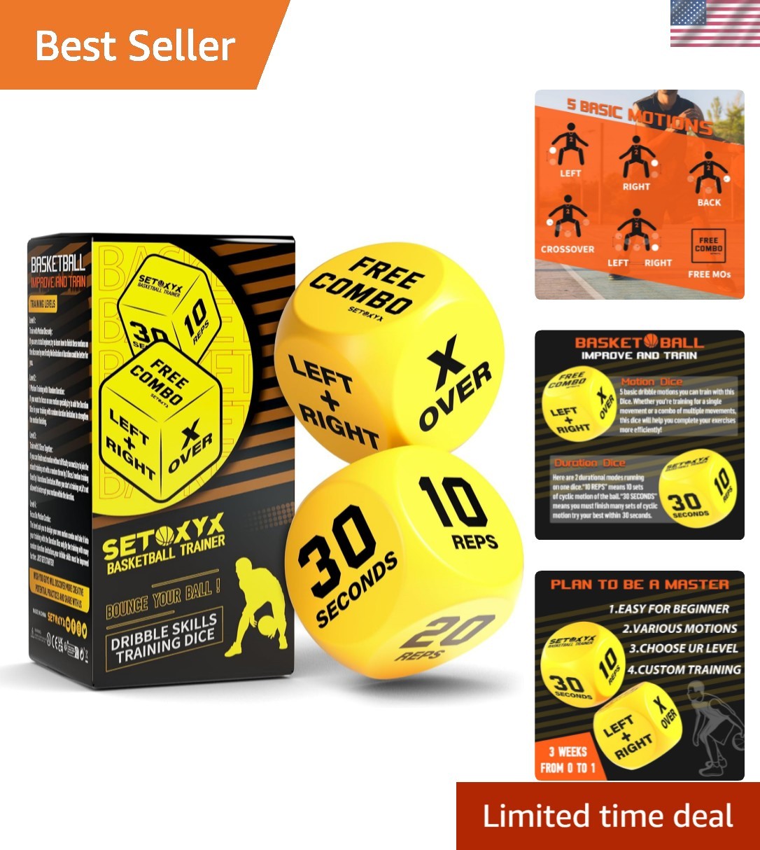 Basketball Dribble Skills Dice Set – Training Equipment – Basketball Gift for…