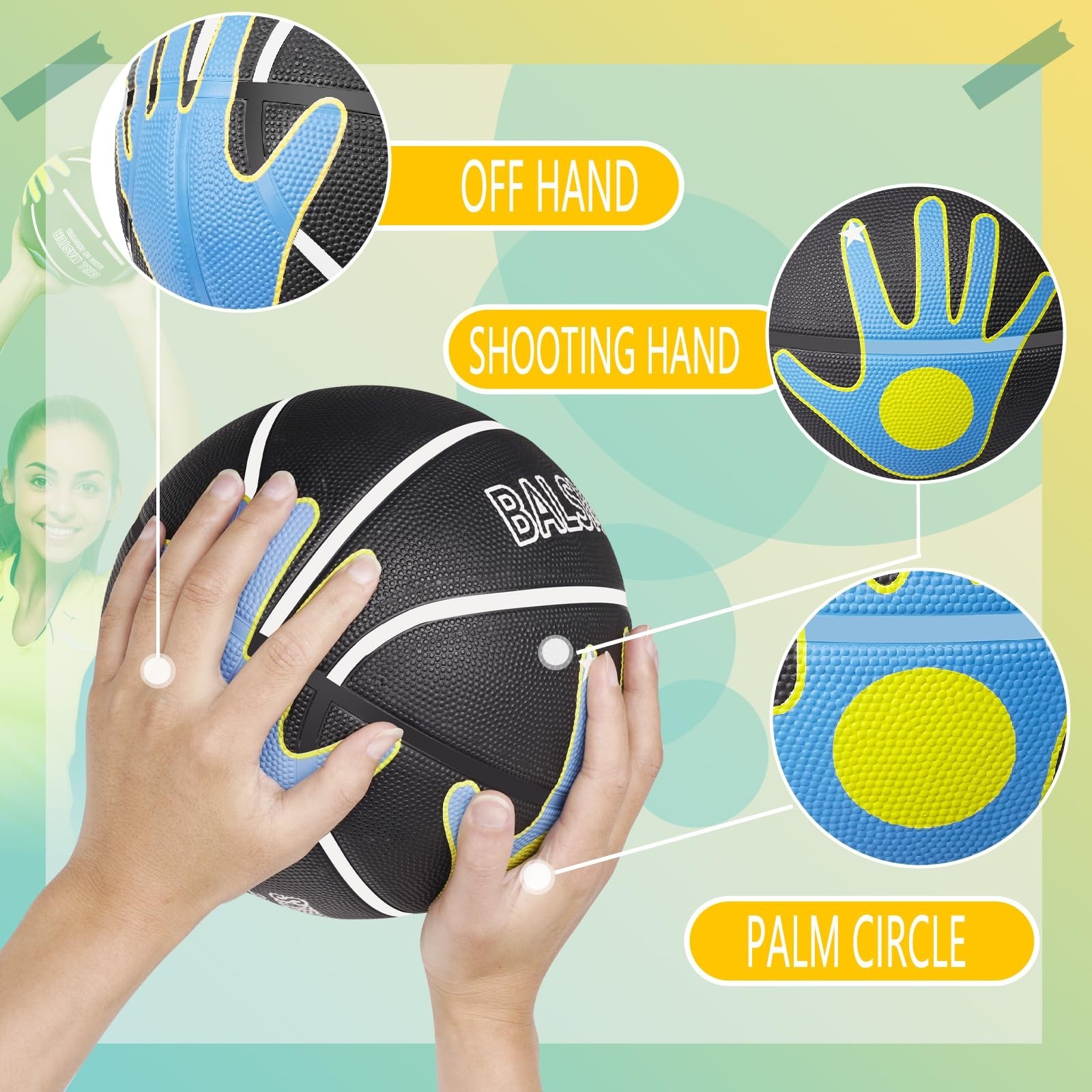 Youth Basketball Training Equipment Size 6/5 – Shot Trainer with Hand Position A