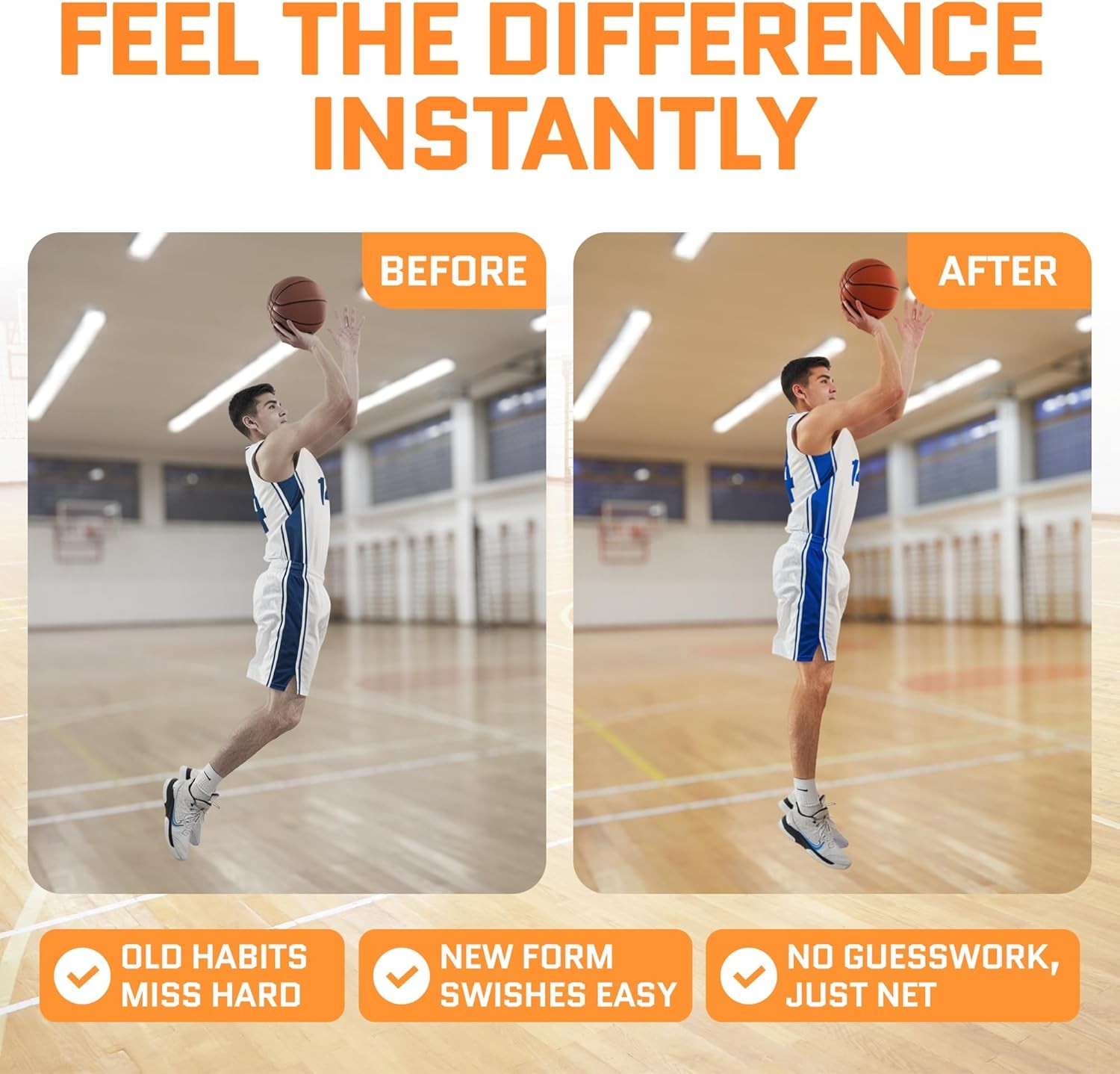 Basketball Shooting Trainer W/ Adjustable Crossbar – Improve Shot Arc Form