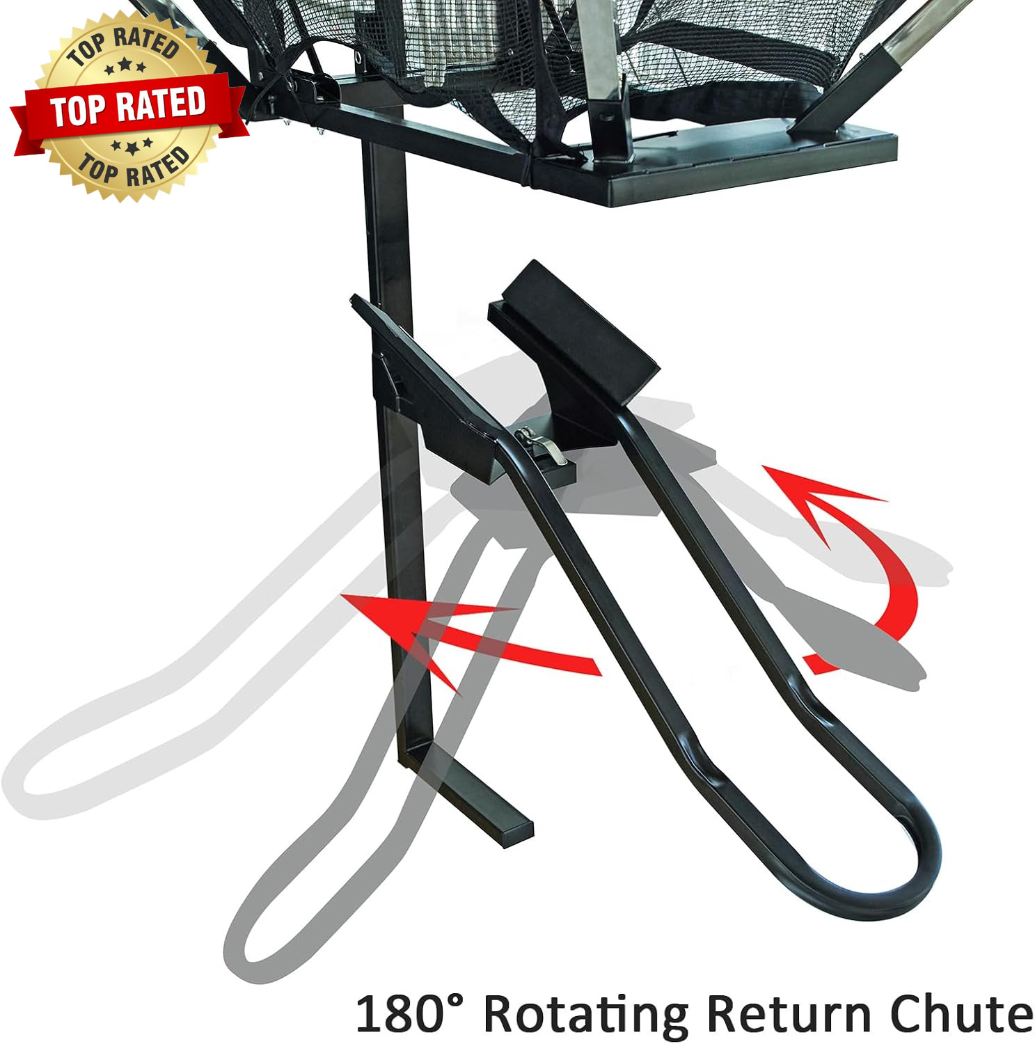 Basketball Shot Trainer with 180° Rotating Return Chute, Basketball Rebounder Ne