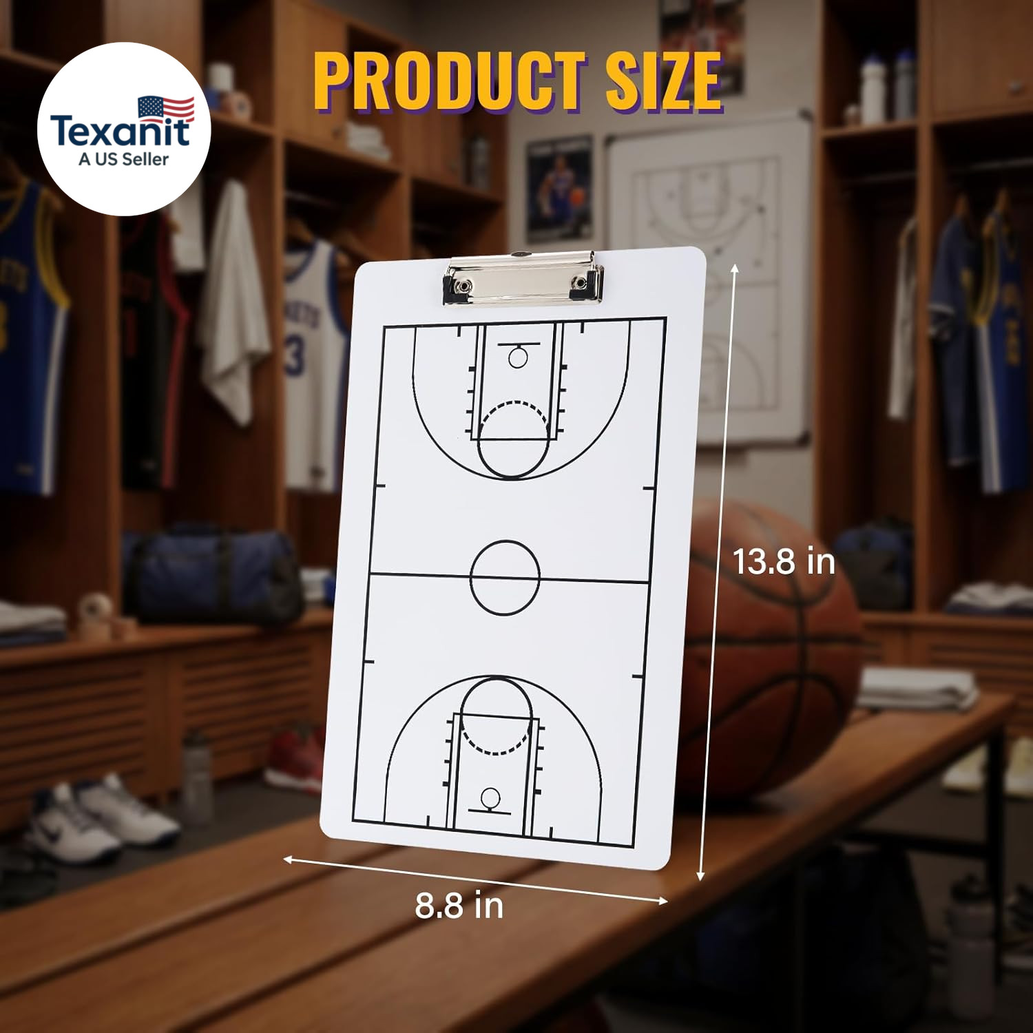 Double-Sided Dry Erase Basketball Coaching Board，2026 Version Portable Coach Cli