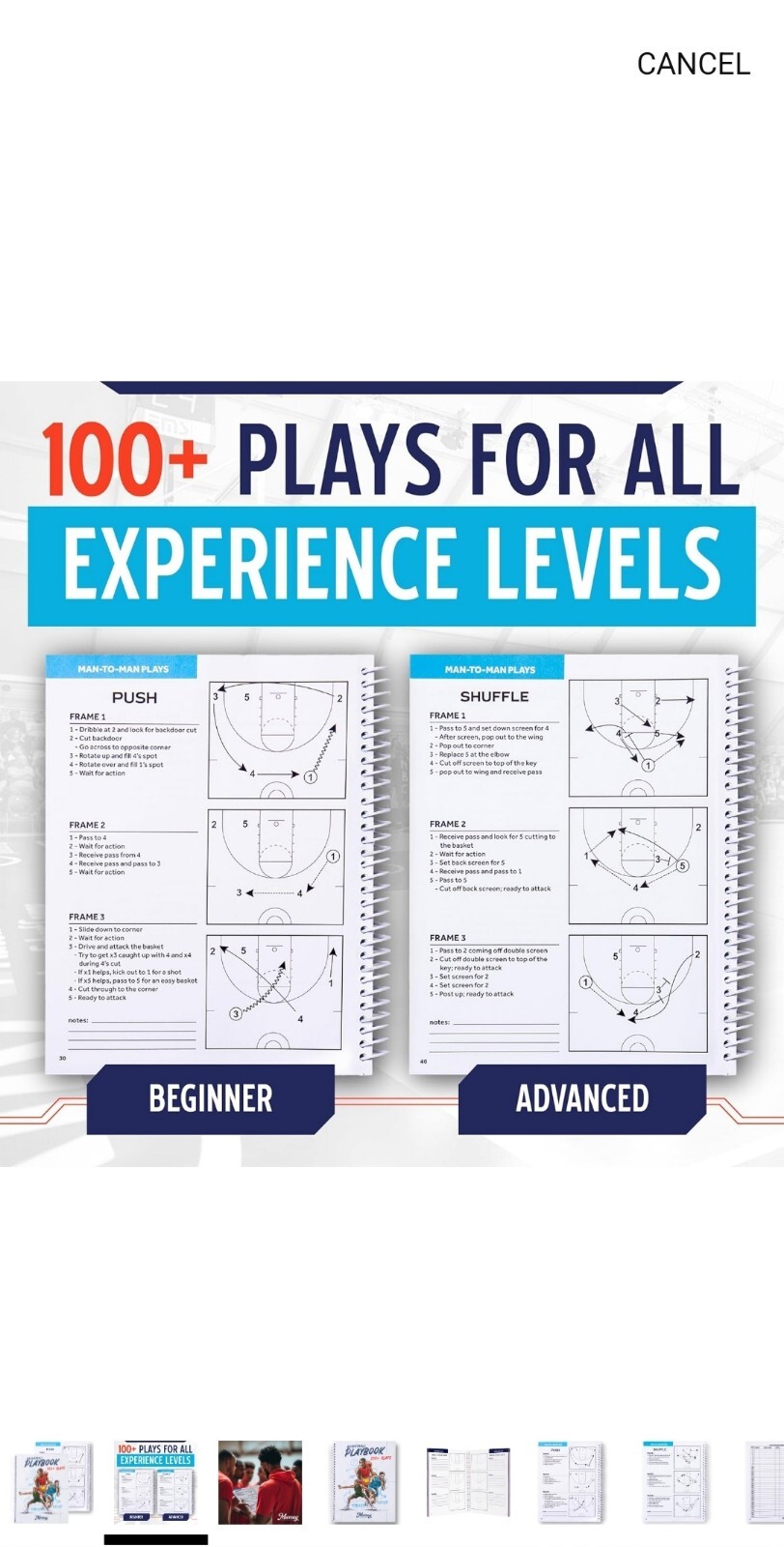 Basketball Playbook Coaches Journal Notebook over 100 Plays Perfect Coaching New