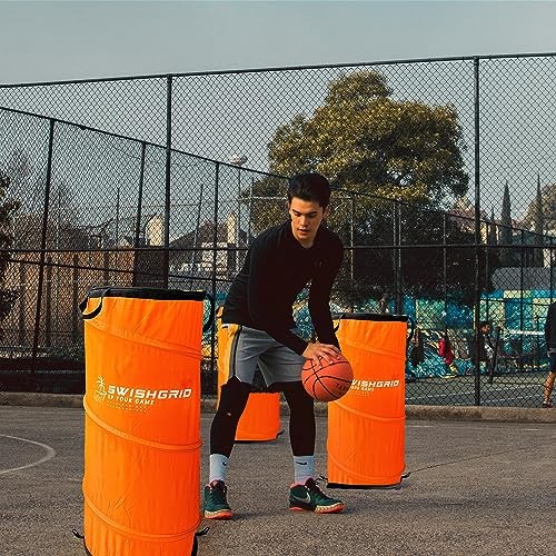 Portable Pop-Up Defender Dummy Trainer – Basketball Dribble 2 – Pack Orange