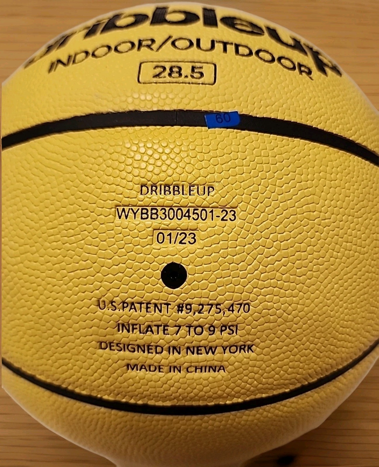 Dribble Up Smart Basketball Junior Size (28.5) Indoor Outdoor Yellow Basketball