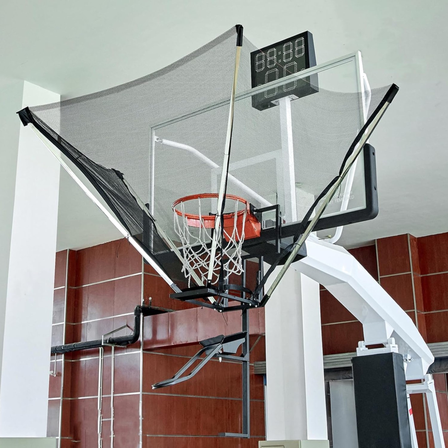 Basketball Shot Trainer 180° Rotating Return Chute Rebound Net Training System