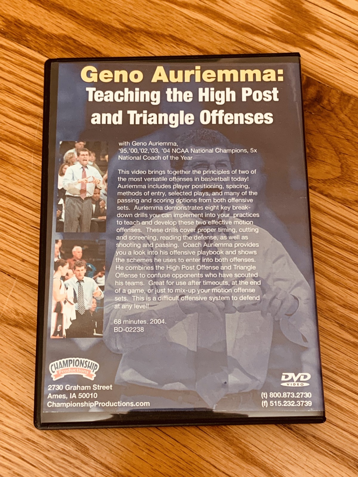 Championship Productions Geno Auriemma Teaching Offense & Player Development Lot