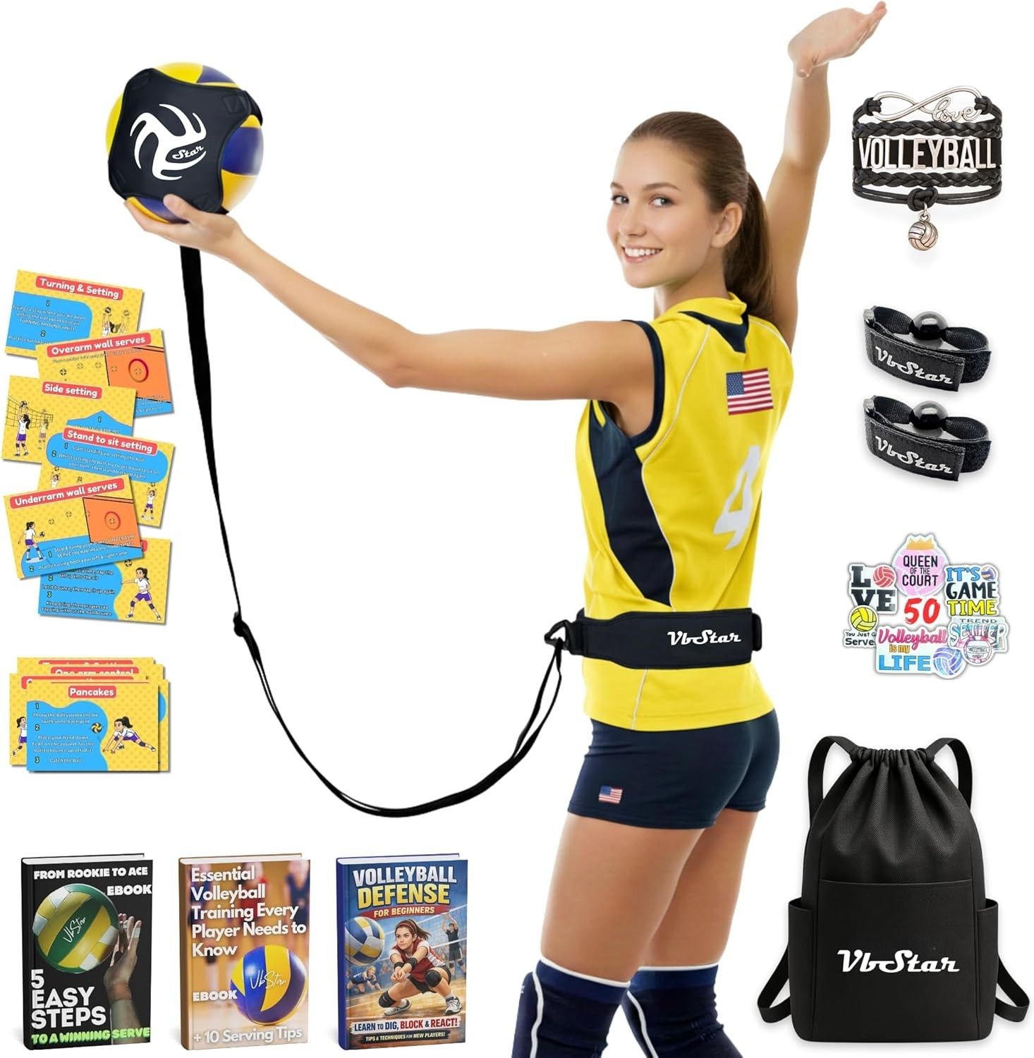 Volleyball Training Equipment Aid – Practice Your Serving, Setting & Spiking …