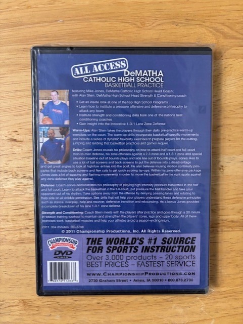 NEW All Access Dematha HS Mike Jones Alan Stein Basketball Practice DVD