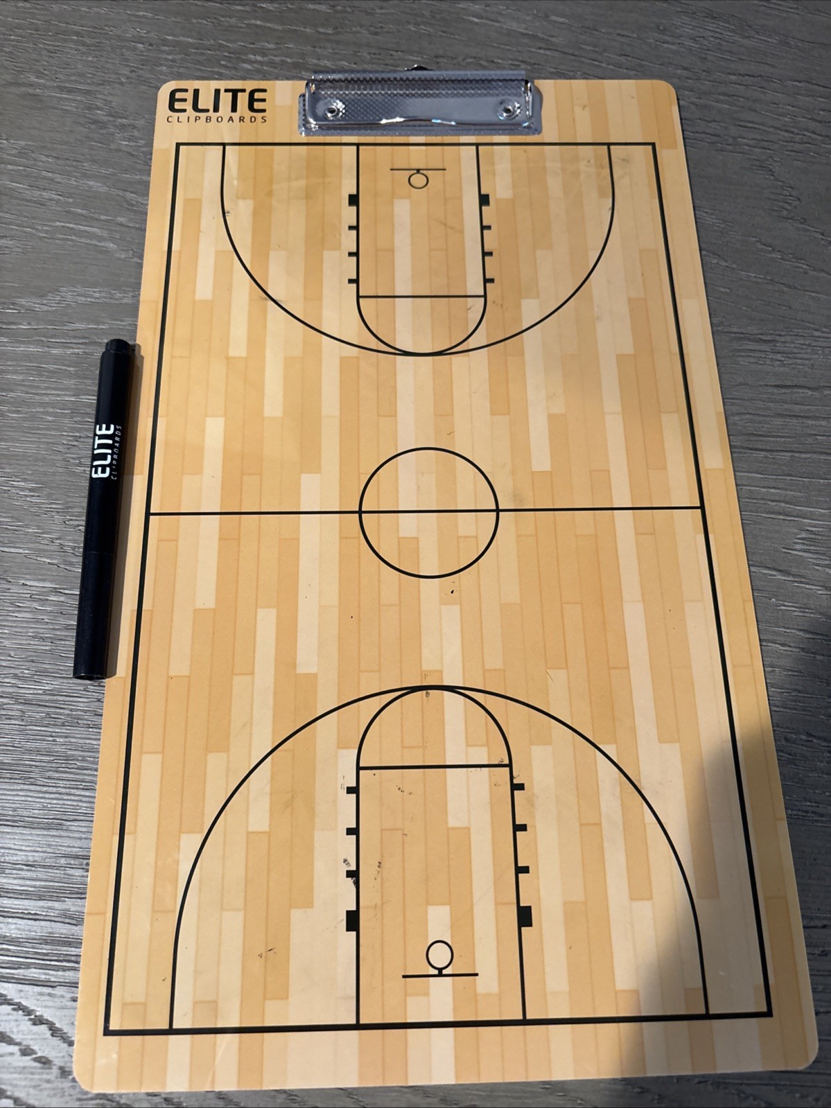 Elit Clipboards Double Sided Dry Erase Coach Basketball Lineup Board with Marker